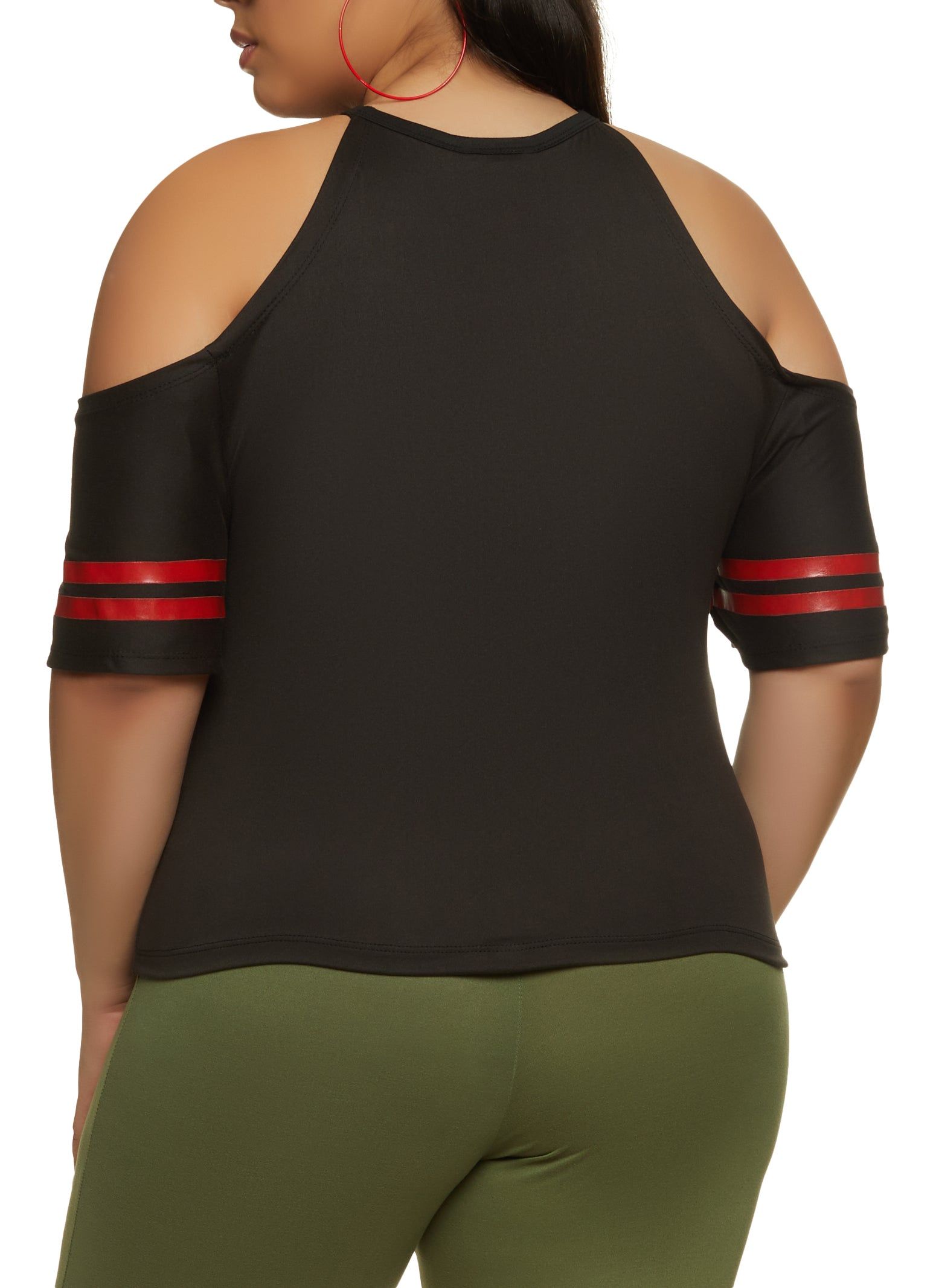 Plus Size Team USA Cold Shoulder Graphic Tee sold by Rainbow product image thumbnail 3