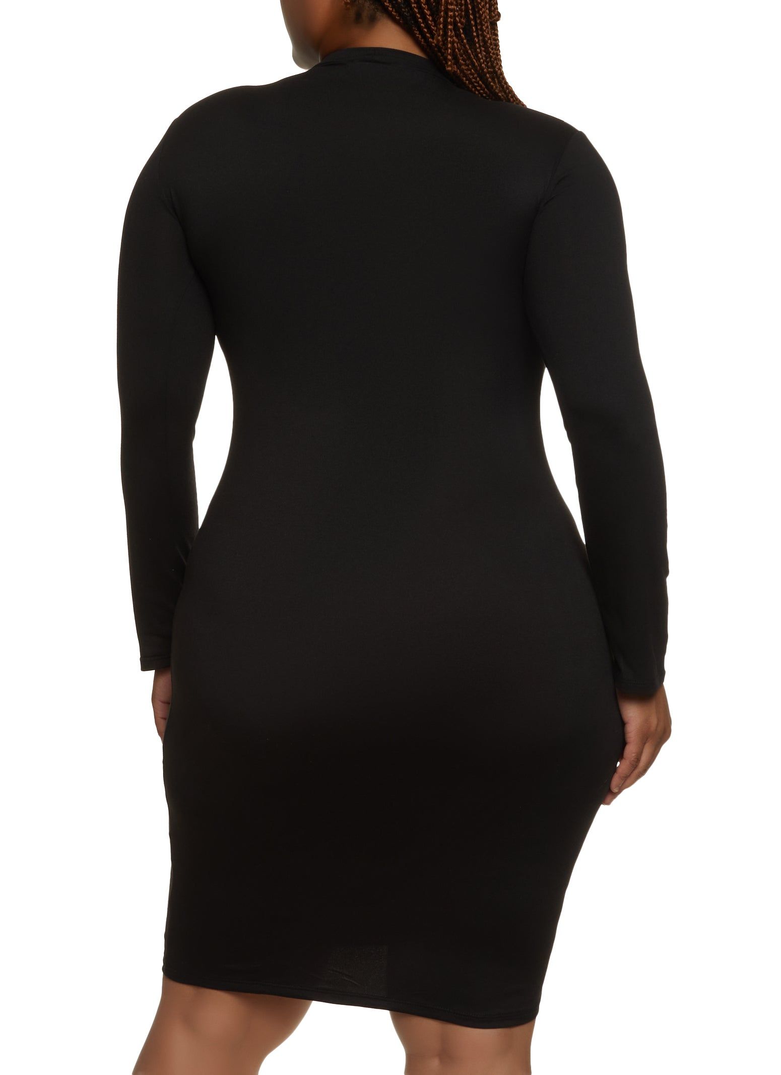 Plus Size Mock Neck Midi Dress sold by Rainbow product image thumbnail 3