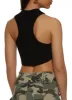 Rib Knit Cropped Racerback Tank Top sold by Rainbow