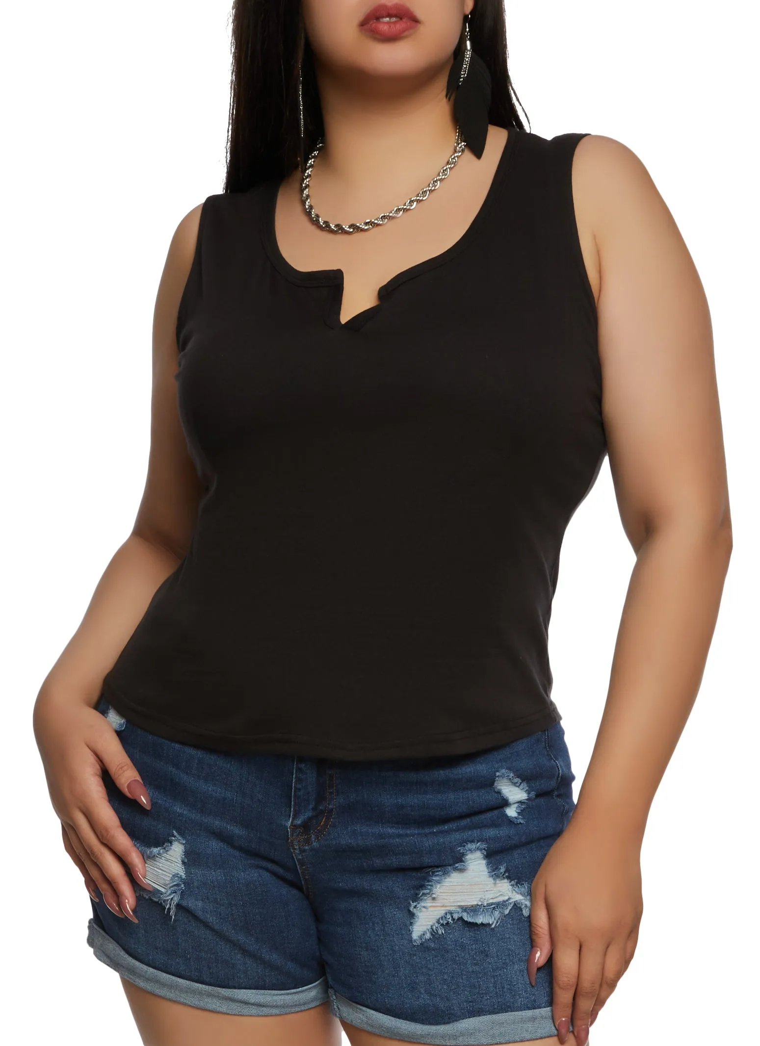 Plus Size Notch Neck Tank Top sold by Rainbow product image thumbnail 2