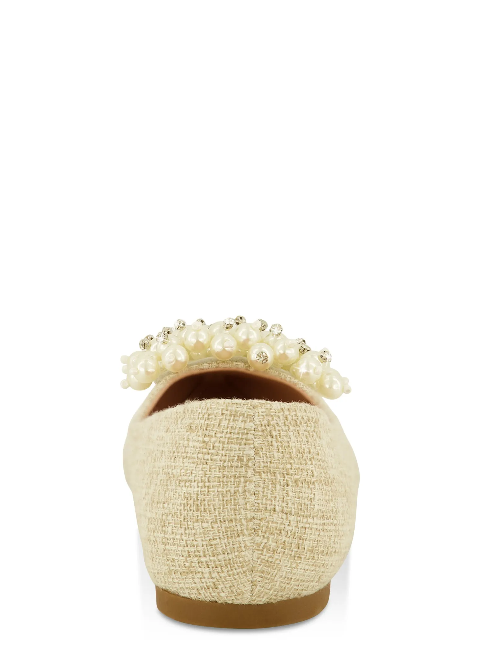 Faux Pearl Rhinestone Pointed Toe Flats sold by Rainbow product image thumbnail 3