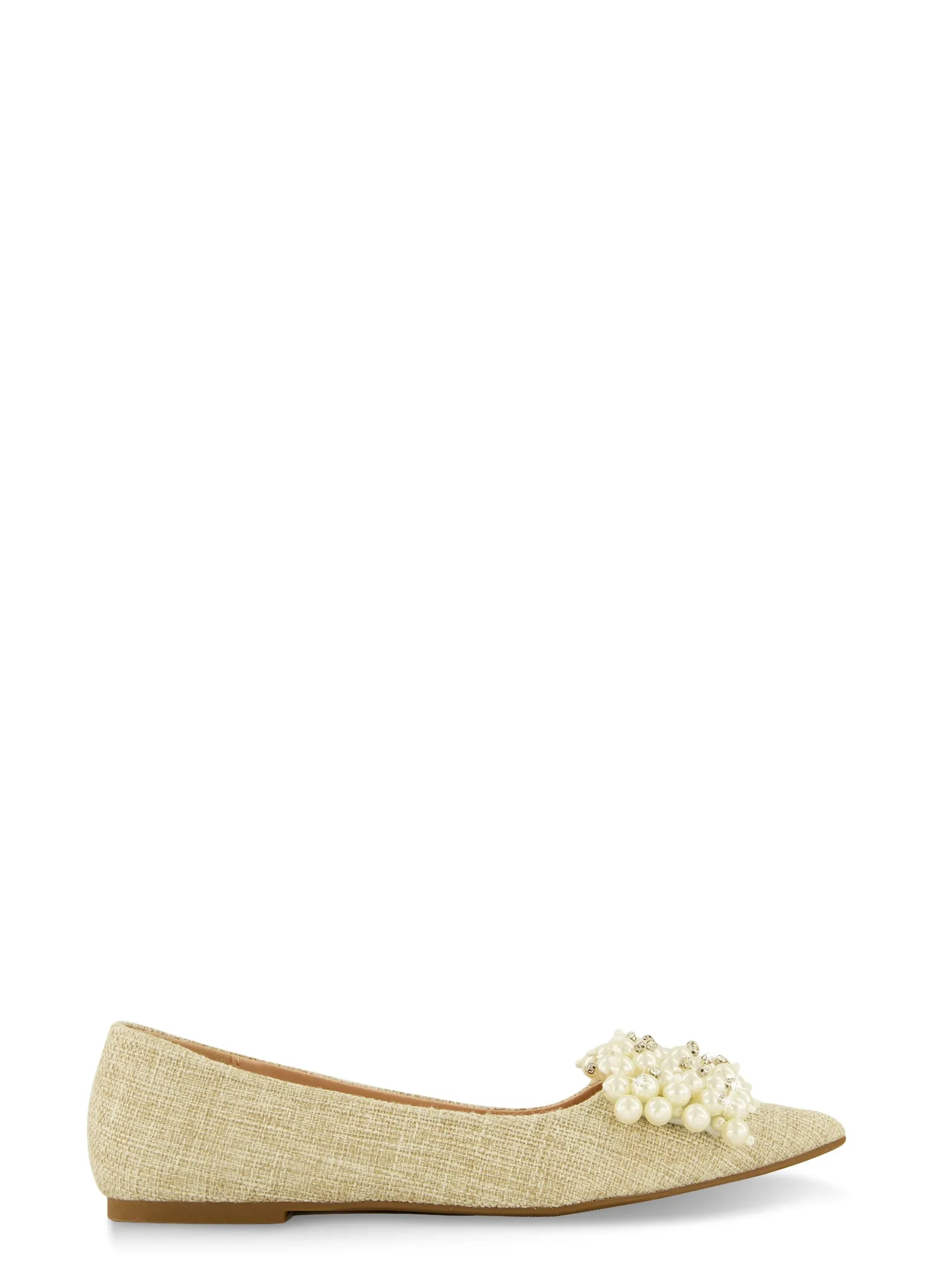 Faux Pearl Rhinestone Pointed Toe Flats sold by Rainbow product image thumbnail 2