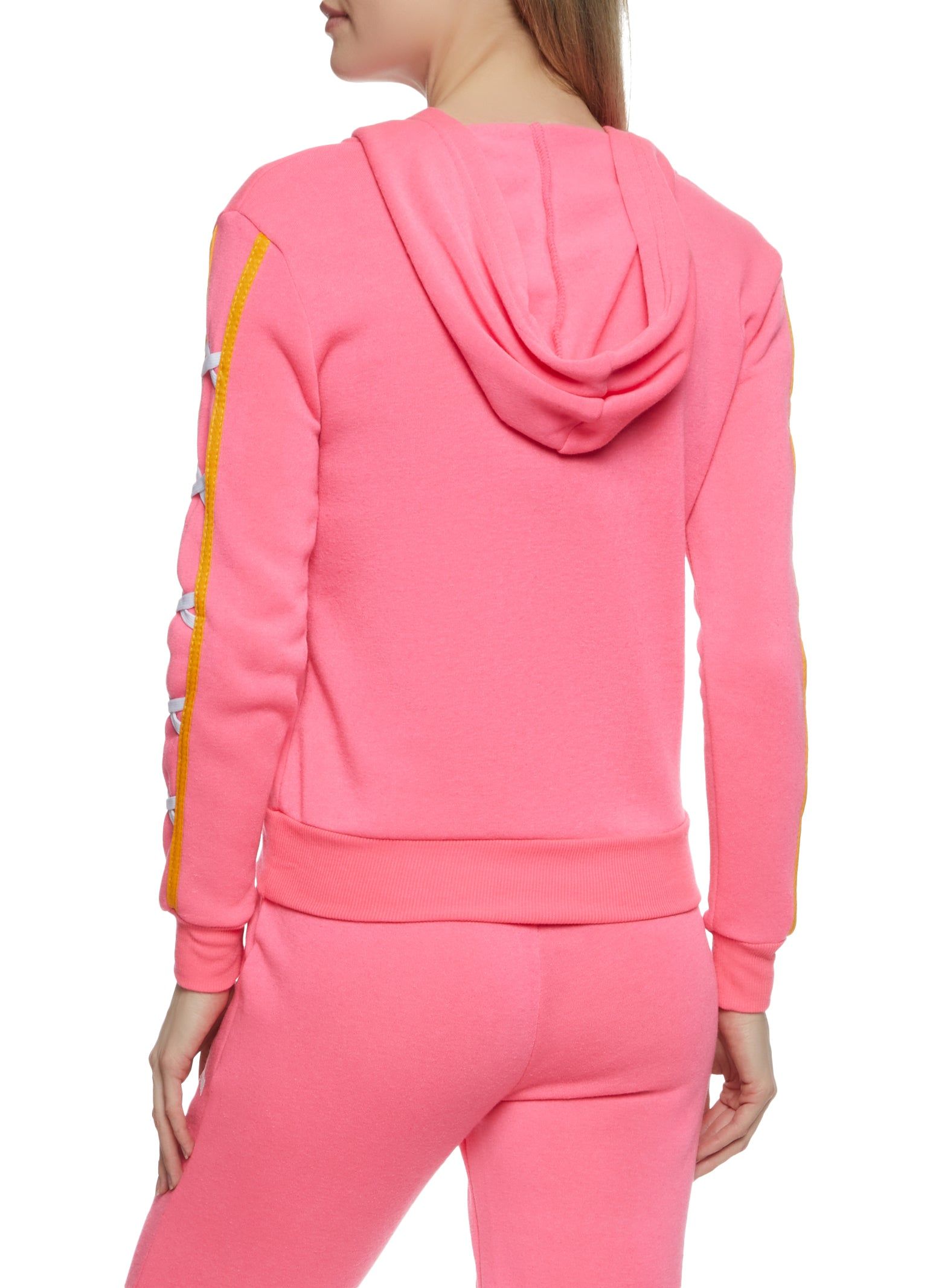 Baby Girl Lace Up Graphic Pullover Hoodie sold by Rainbow product image thumbnail 3