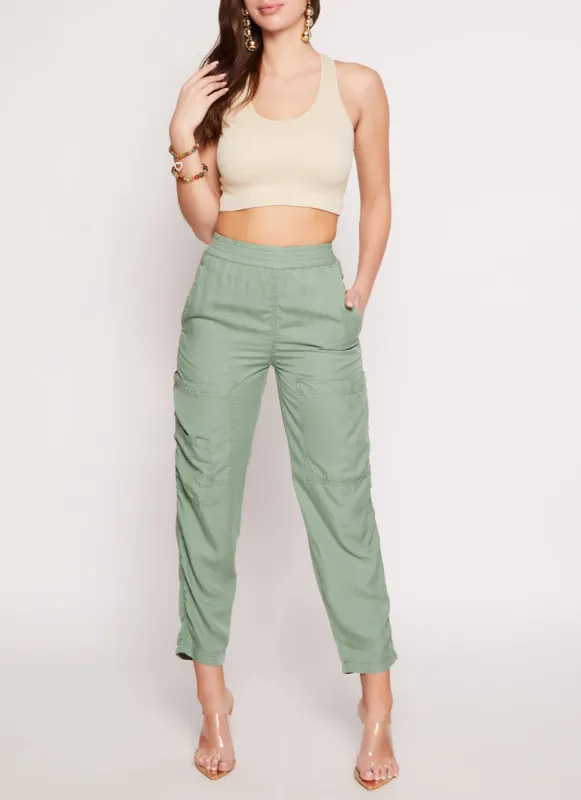 High Waist Pull On Cargo Pants sold by Rainbow