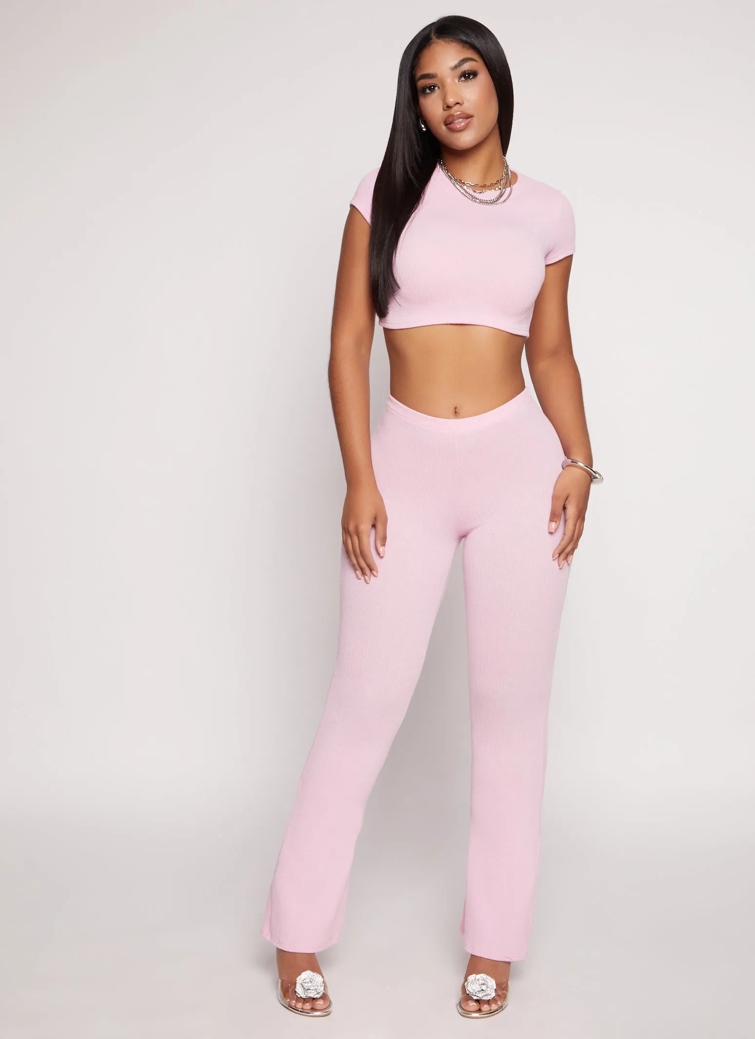 Ribbed Knit Cropped Tee sold by Rainbow product image thumbnail 2