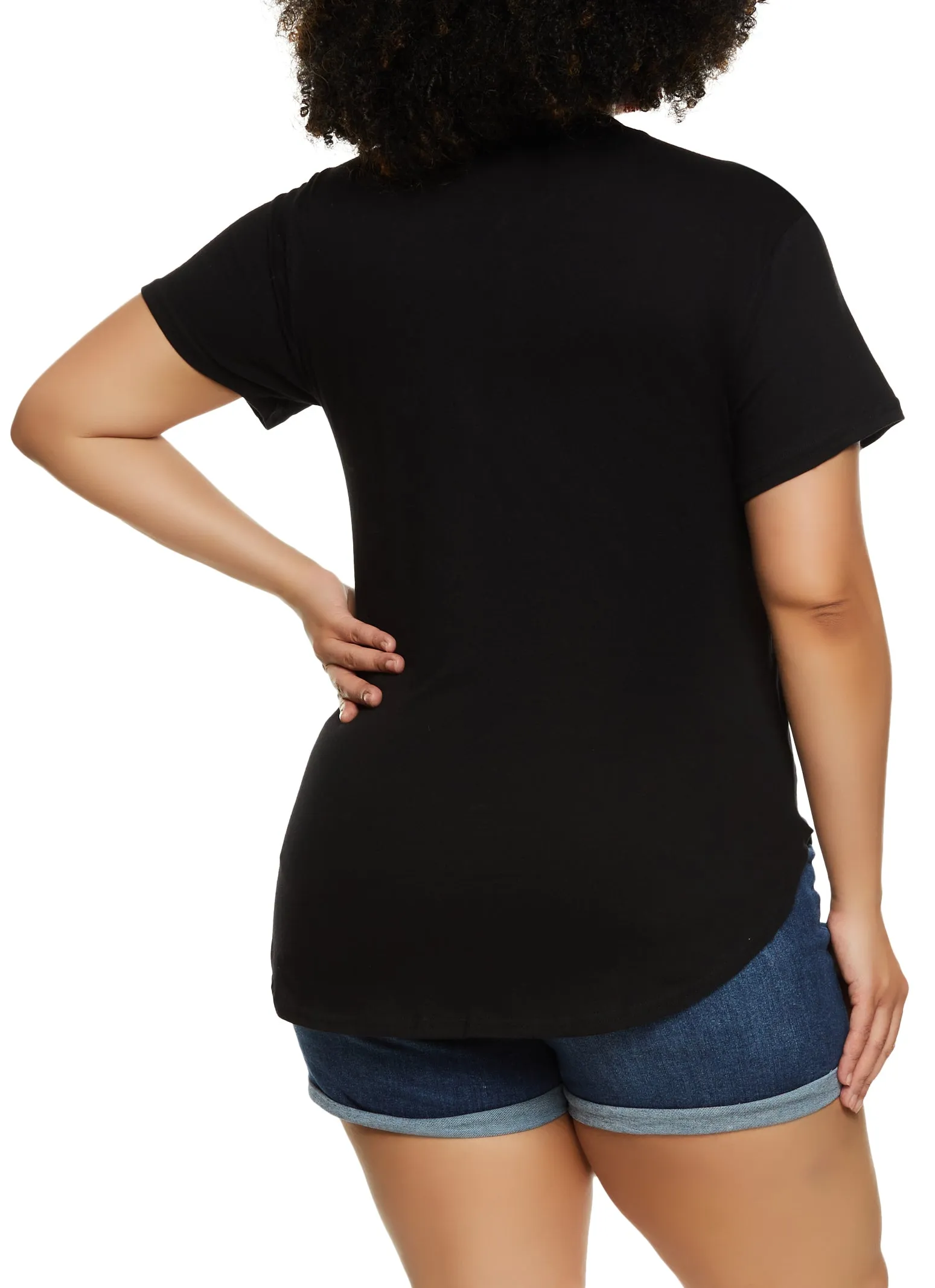 Plus Size Rainbow Lip Graphic T Shirt sold by Rainbow product image thumbnail 3