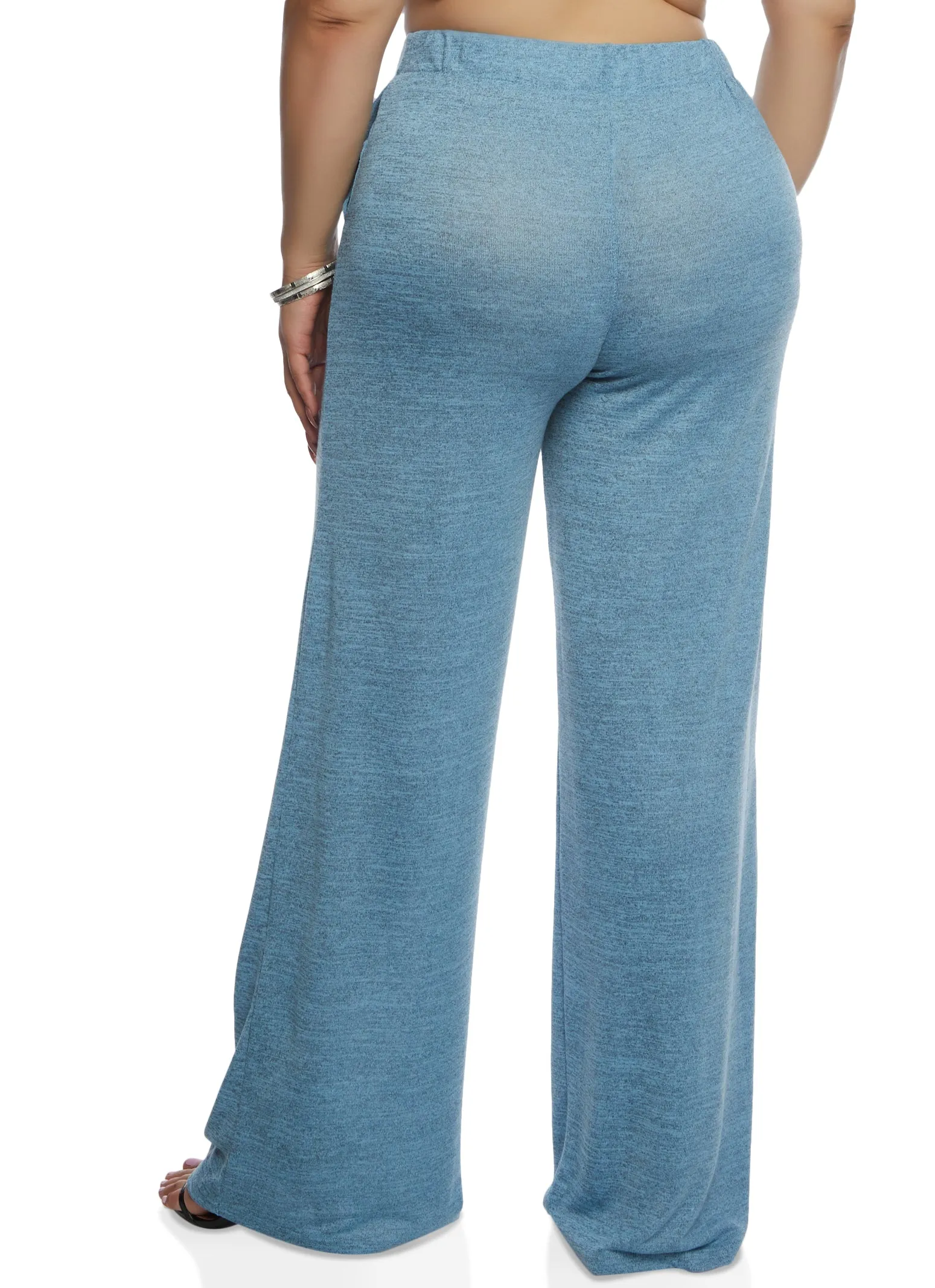 Plus Size Daisy Brushed Knit High Waist Wide Leg Pants sold by Rainbow product image thumbnail 3