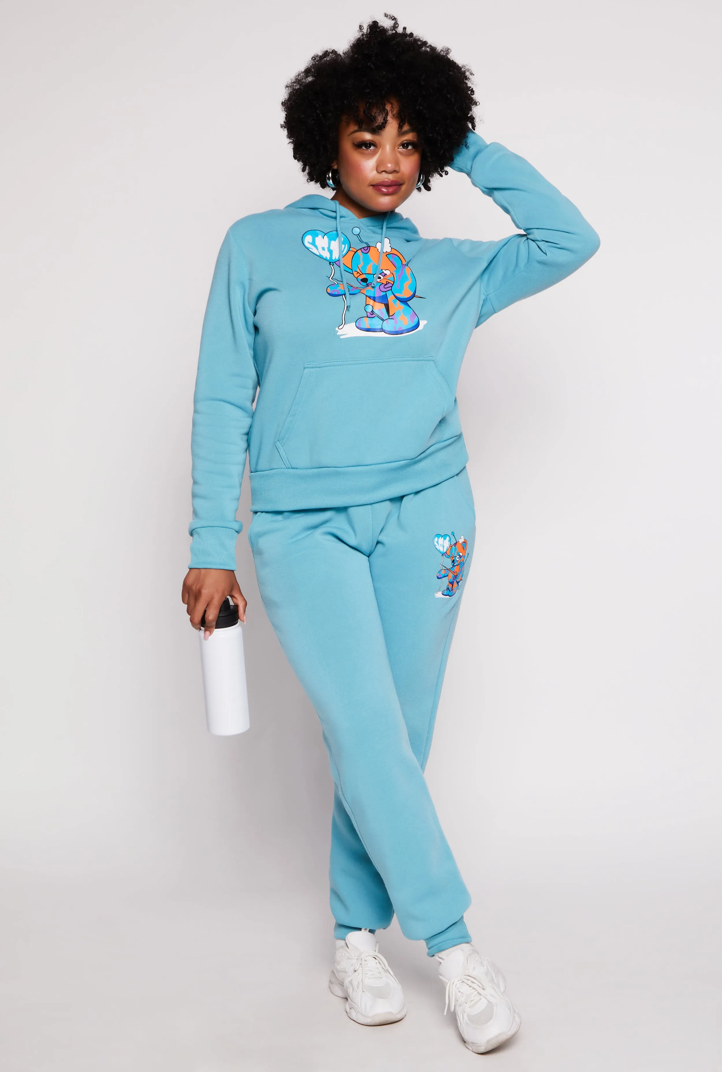 Plus Size Bear Graphic Pullover Hoodie sold by Rainbow product image thumbnail 2