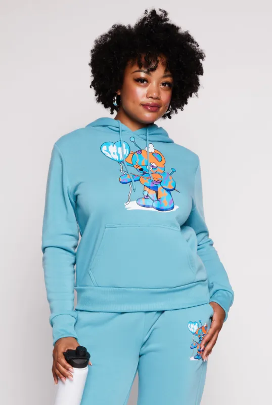 Plus Size Bear Graphic Pullover Hoodie sold by Rainbow
