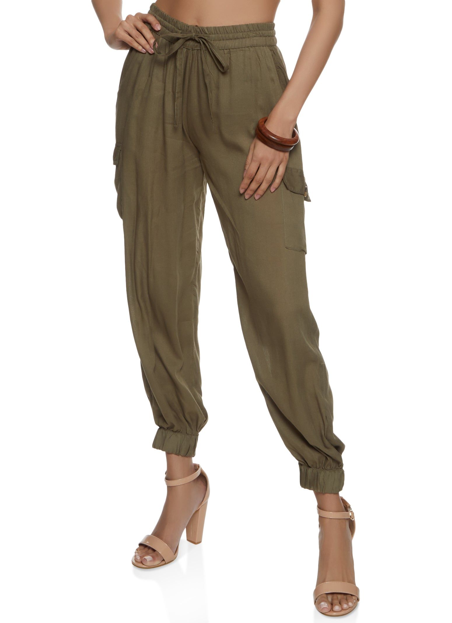 Drawstring Cargo Pocket Joggers sold by Rainbow