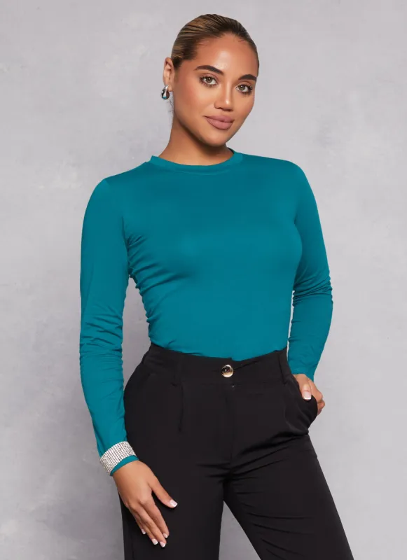 Basic Crew Neck Long Sleeve T Shirt sold by Rainbow