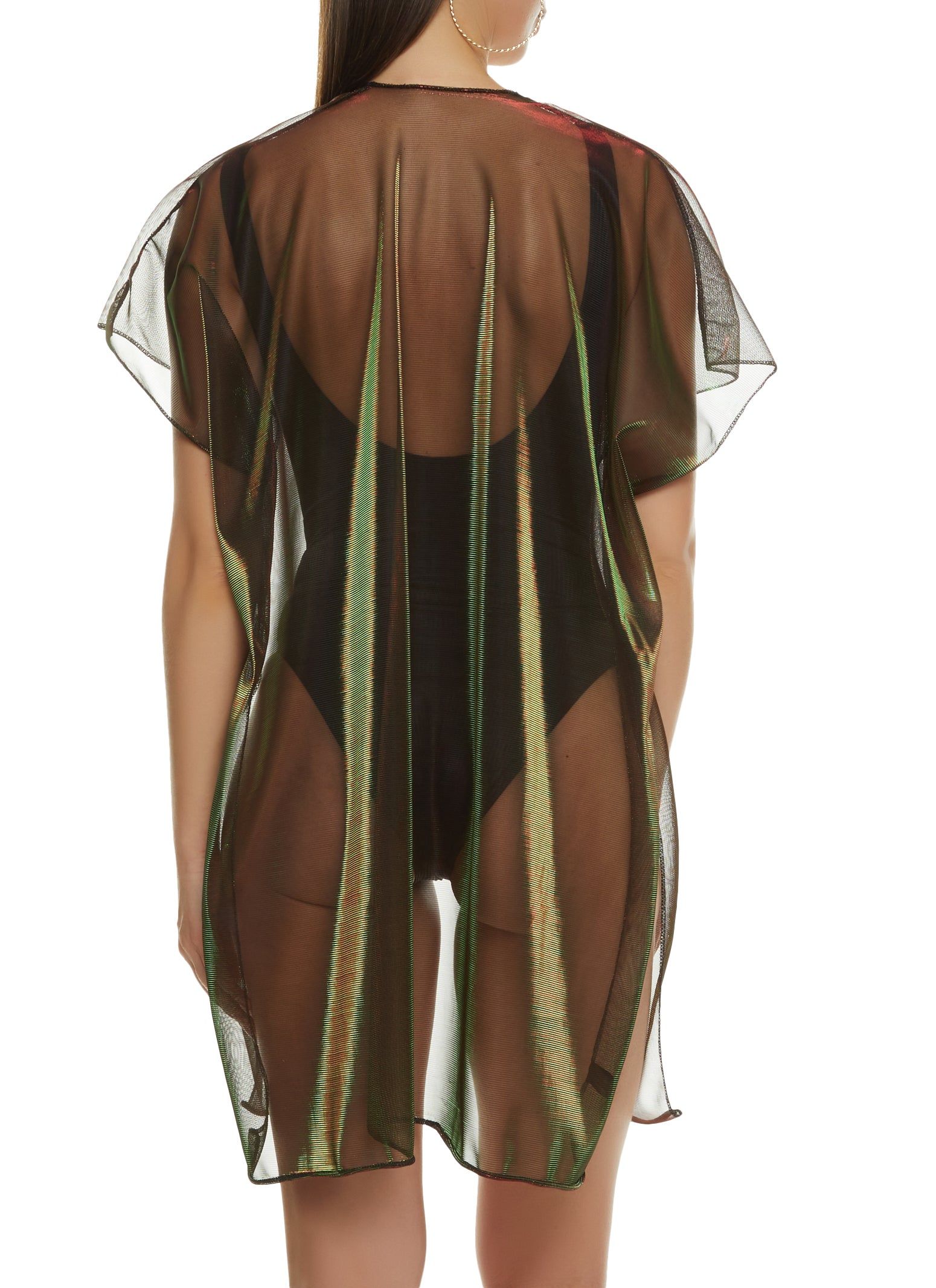 Short Sleeve Open Front Swim Cover Up sold by Rainbow product image thumbnail 3