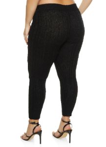 Plus Size Cable Knit Leggings sold by Rainbow