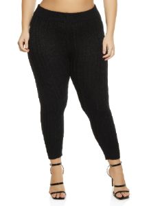 Plus Size Cable Knit Leggings sold by Rainbow