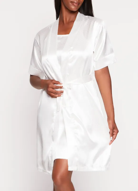 Satin Polka Dot Nightgown and Robe sold by Rainbow