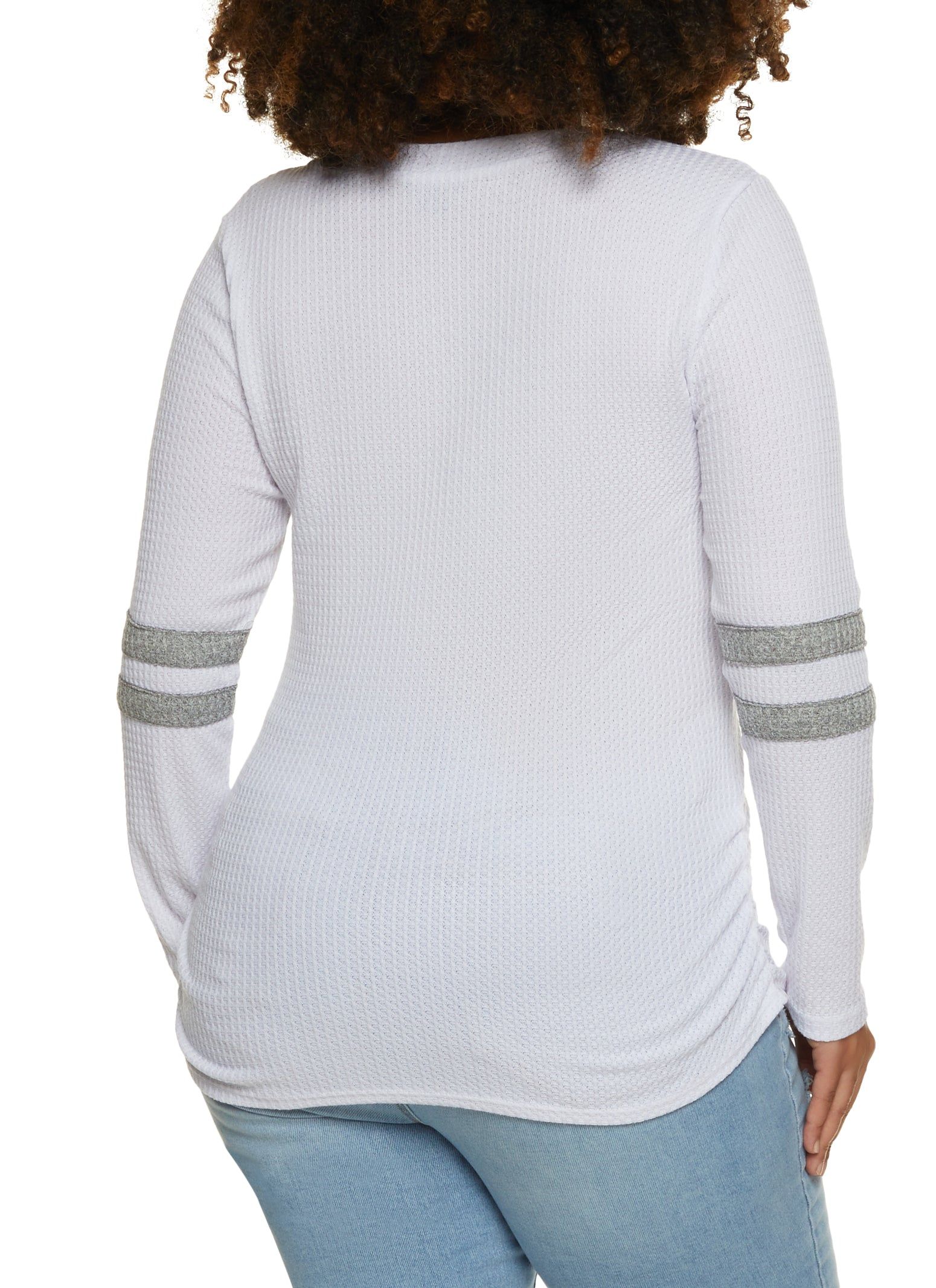 Plus Size Waffle Knit Faux Button Detail Top sold by Rainbow product image thumbnail 2