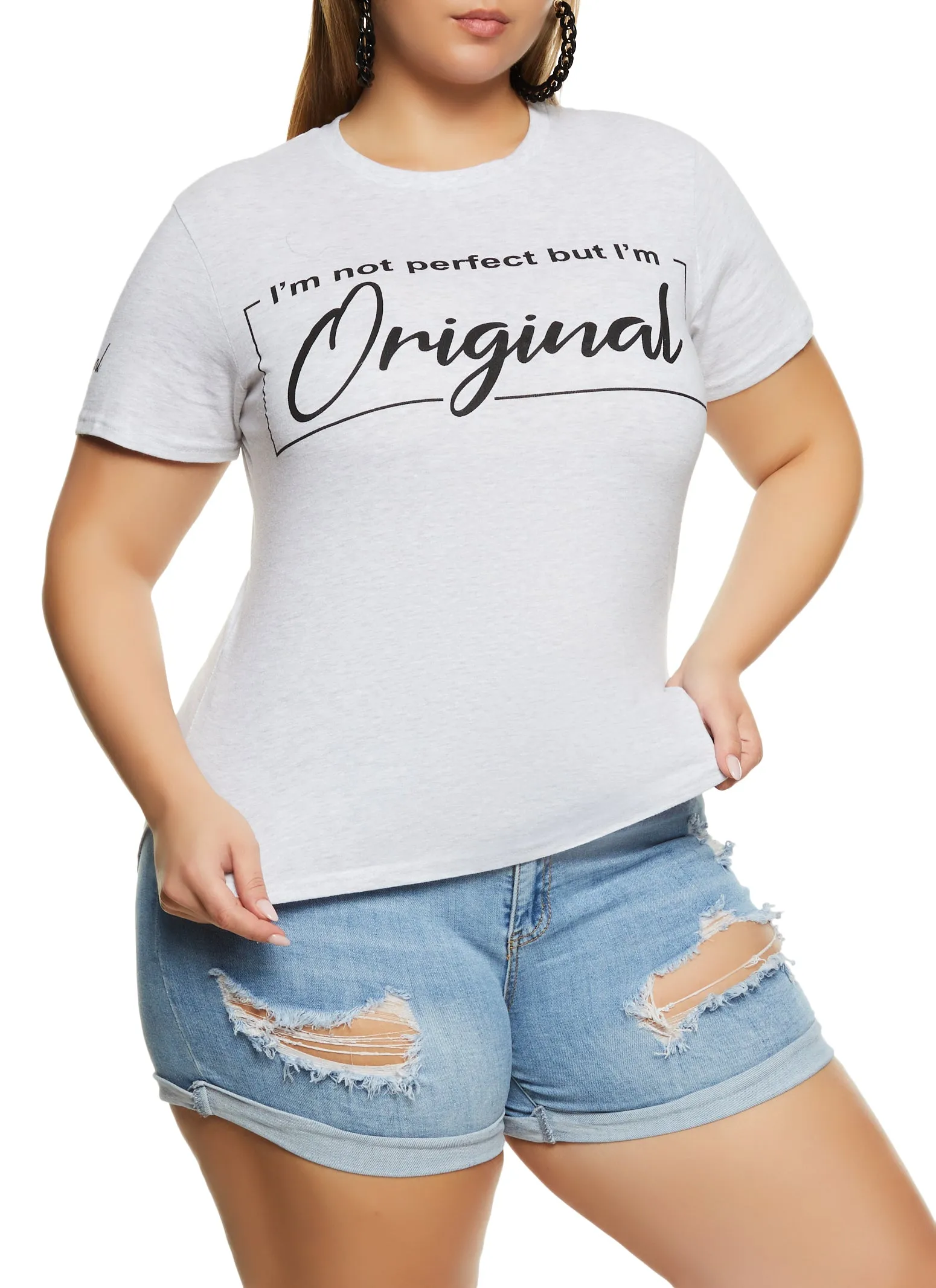 Plus Size Not Perfect But Im Original Graphic Tee sold by Rainbow