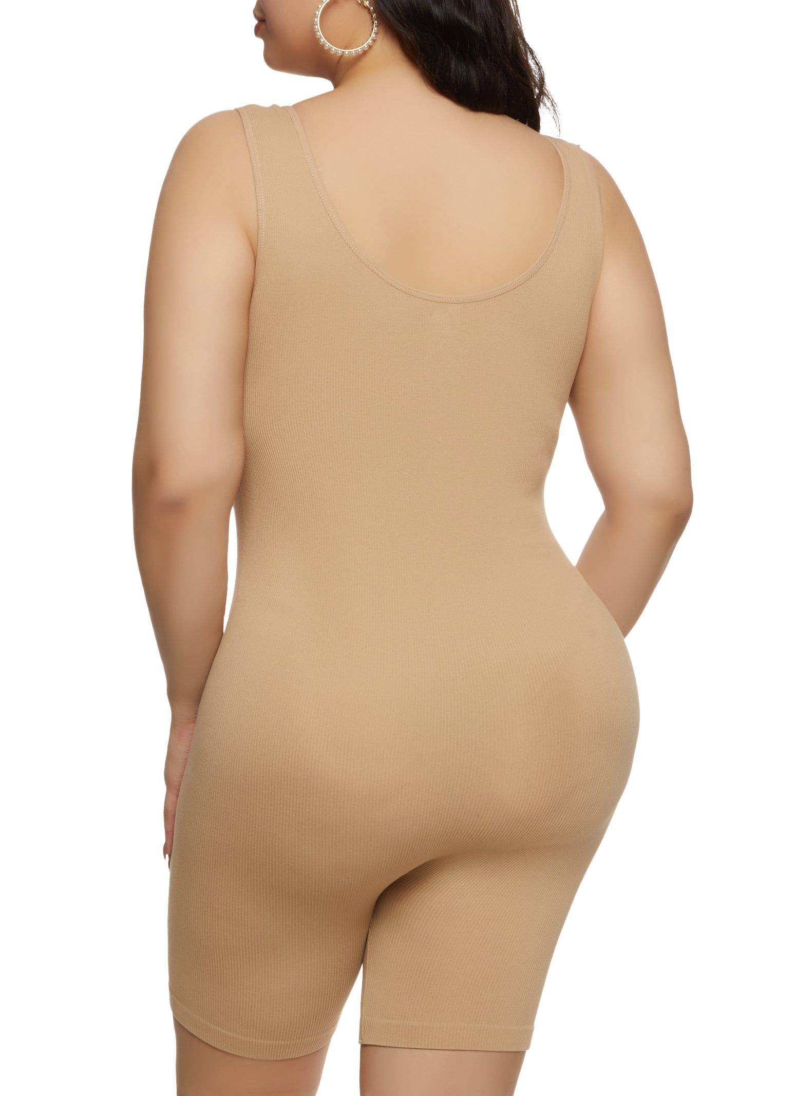 Plus Size Rib Knit Tank Romper sold by Rainbow product image thumbnail 2