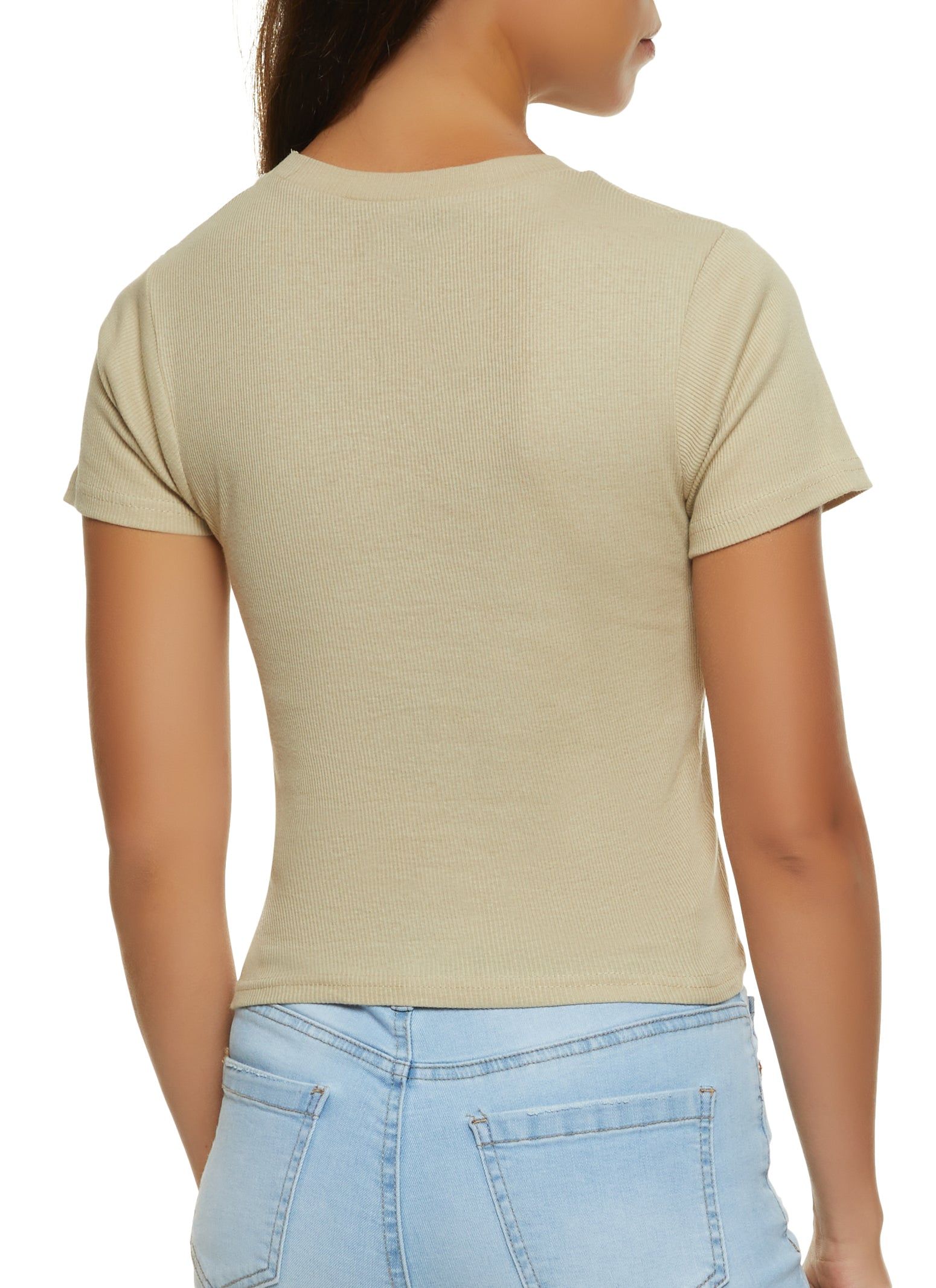 Smile More Embroidered Graphic Tee sold by Rainbow product image thumbnail 2