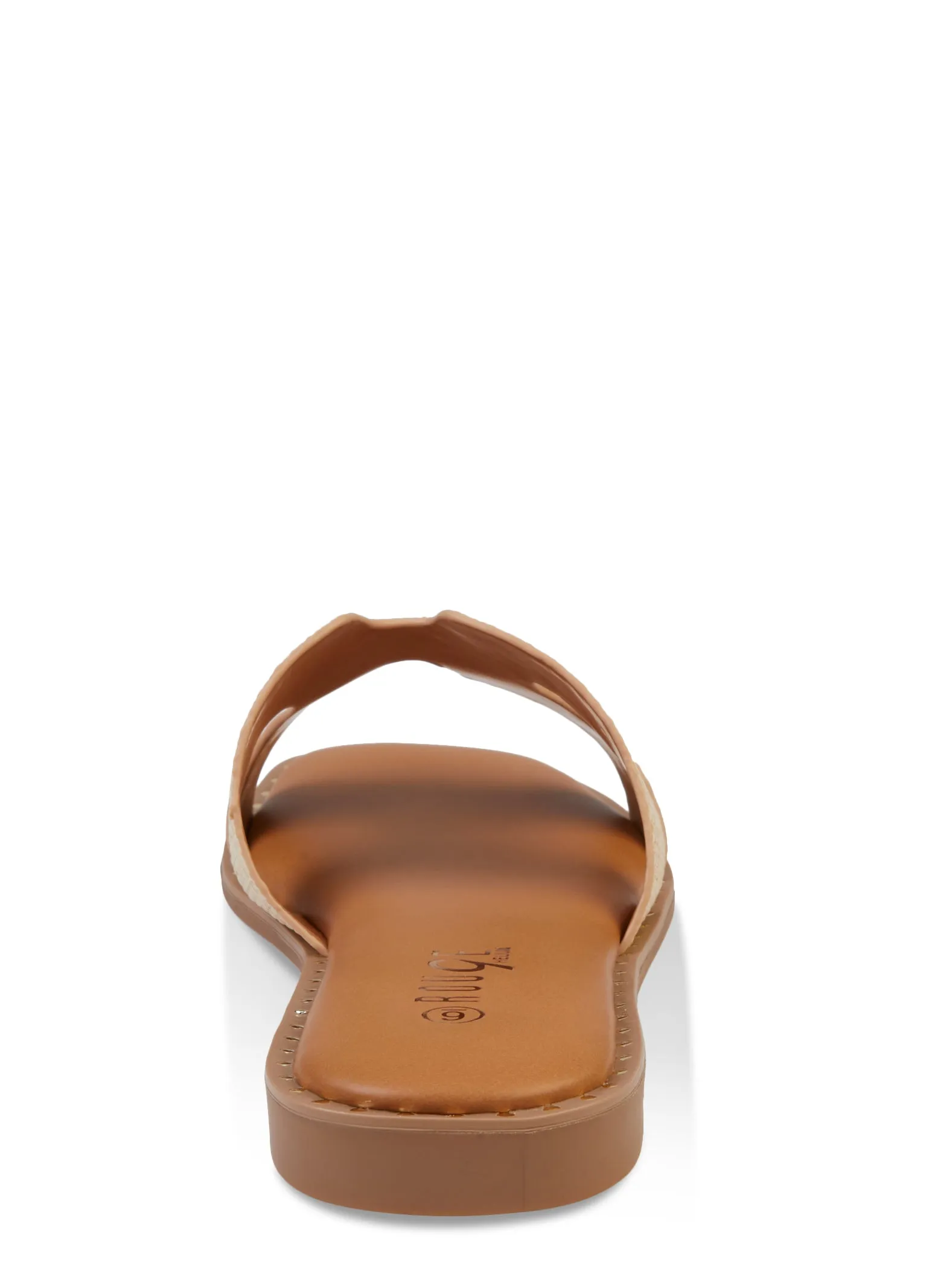 Studded Trim Straw Cut Out Band Slide Sandals sold by Rainbow product image thumbnail 3