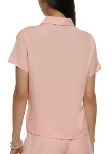 Solid Button Down Short Sleeve Shirt sold by Rainbow