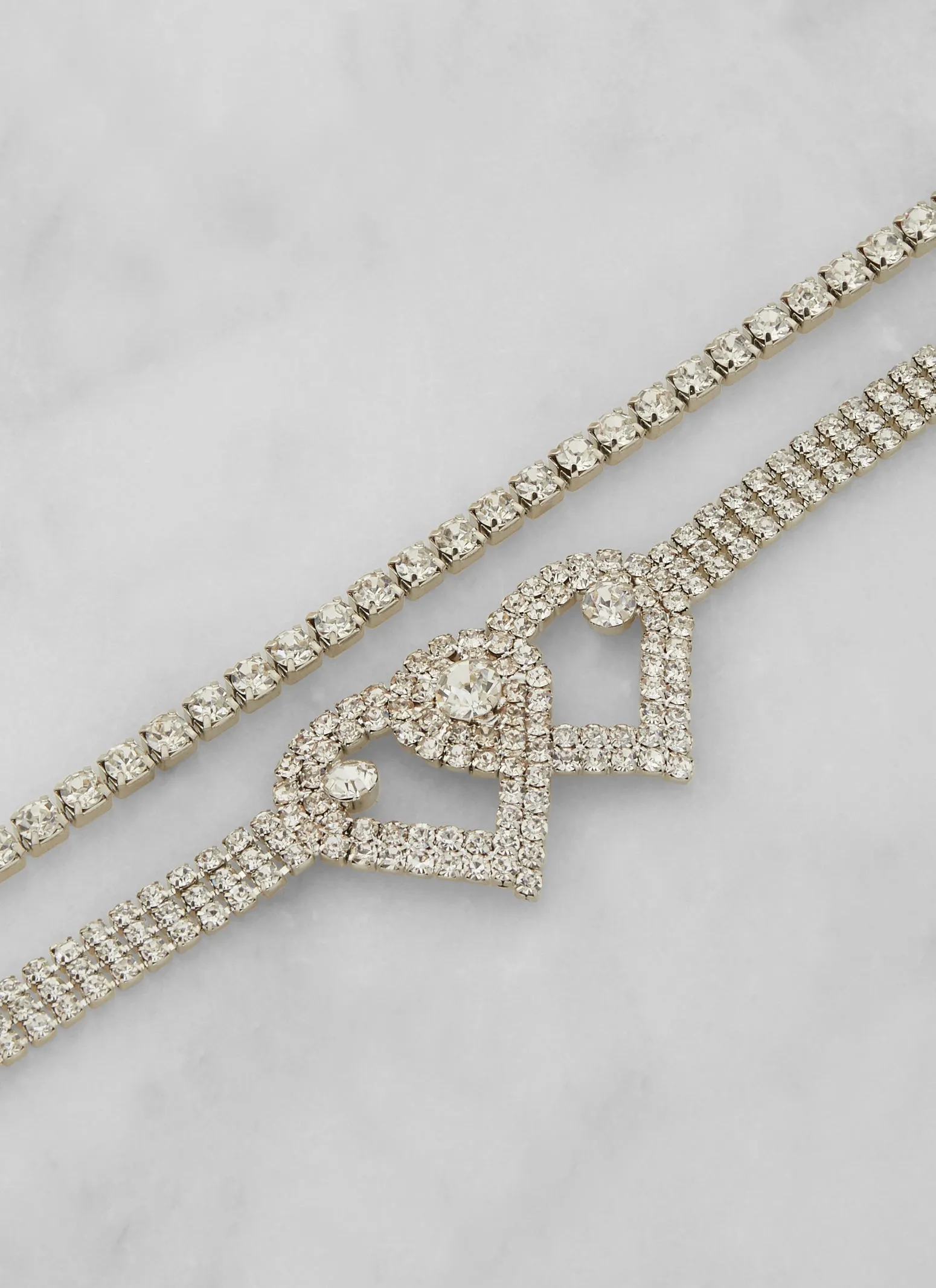 Rhinestone Heart Chain Anklets sold by Rainbow product image thumbnail 2