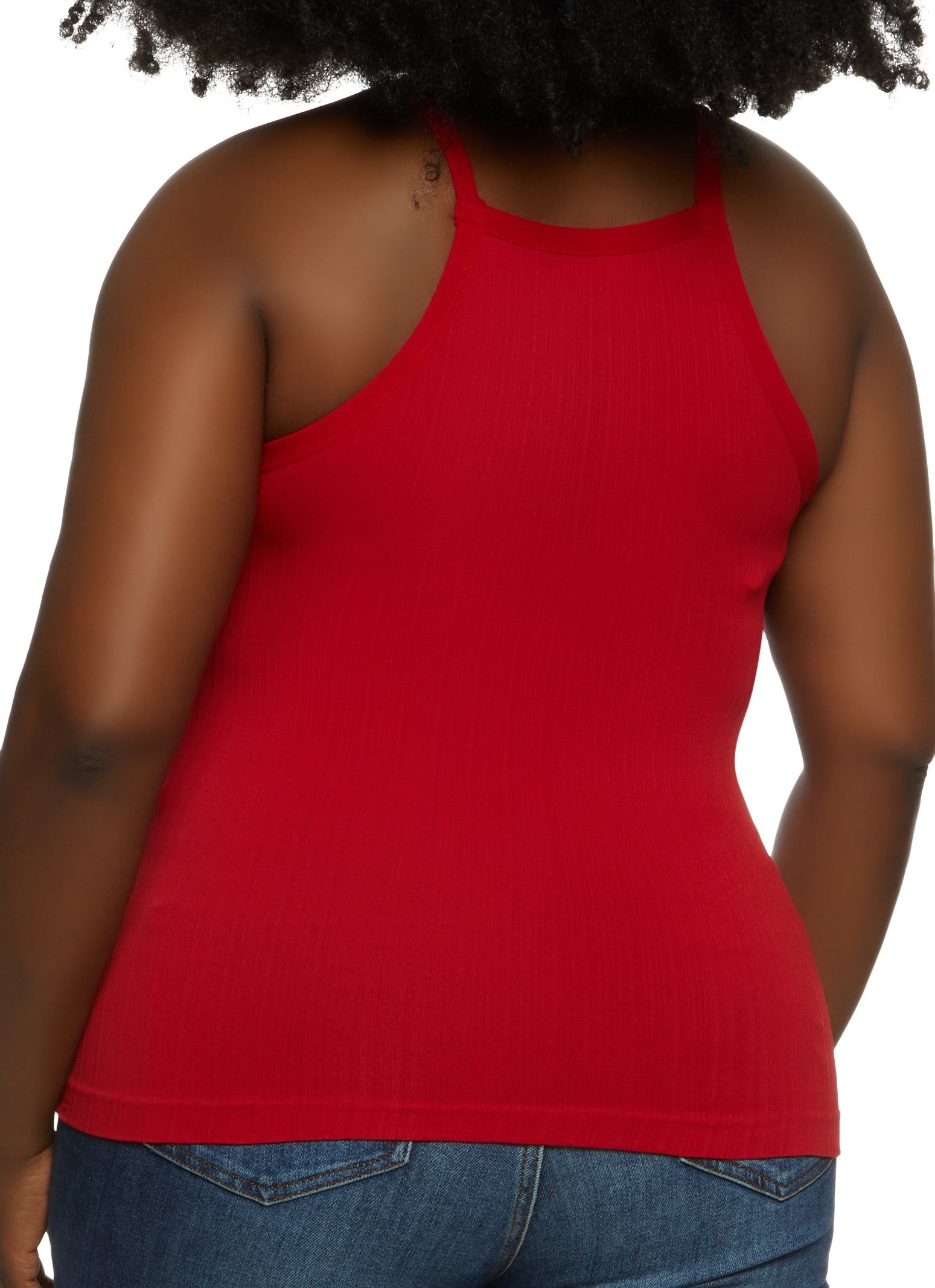 Plus Size High Neck Ribbed Tank Top sold by Rainbow product image thumbnail 2