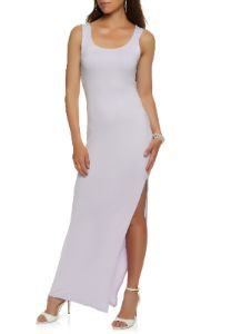 Solid Side Slit Maxi Dress sold by Rainbow