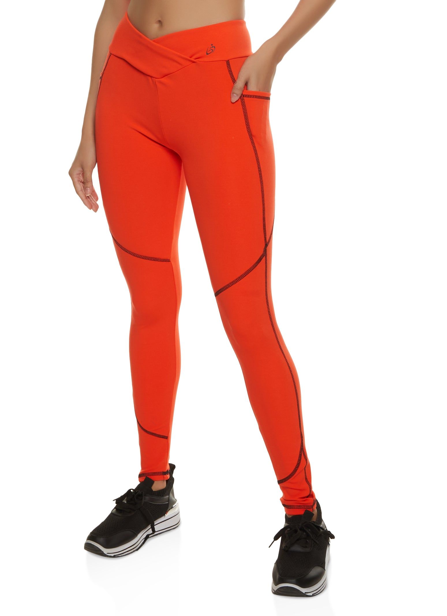 Decorative Stitch Crossover Leggings sold by Rainbow