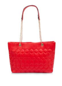 Faux Leather Quilted Chain Strap Tote Bag sold by Rainbow