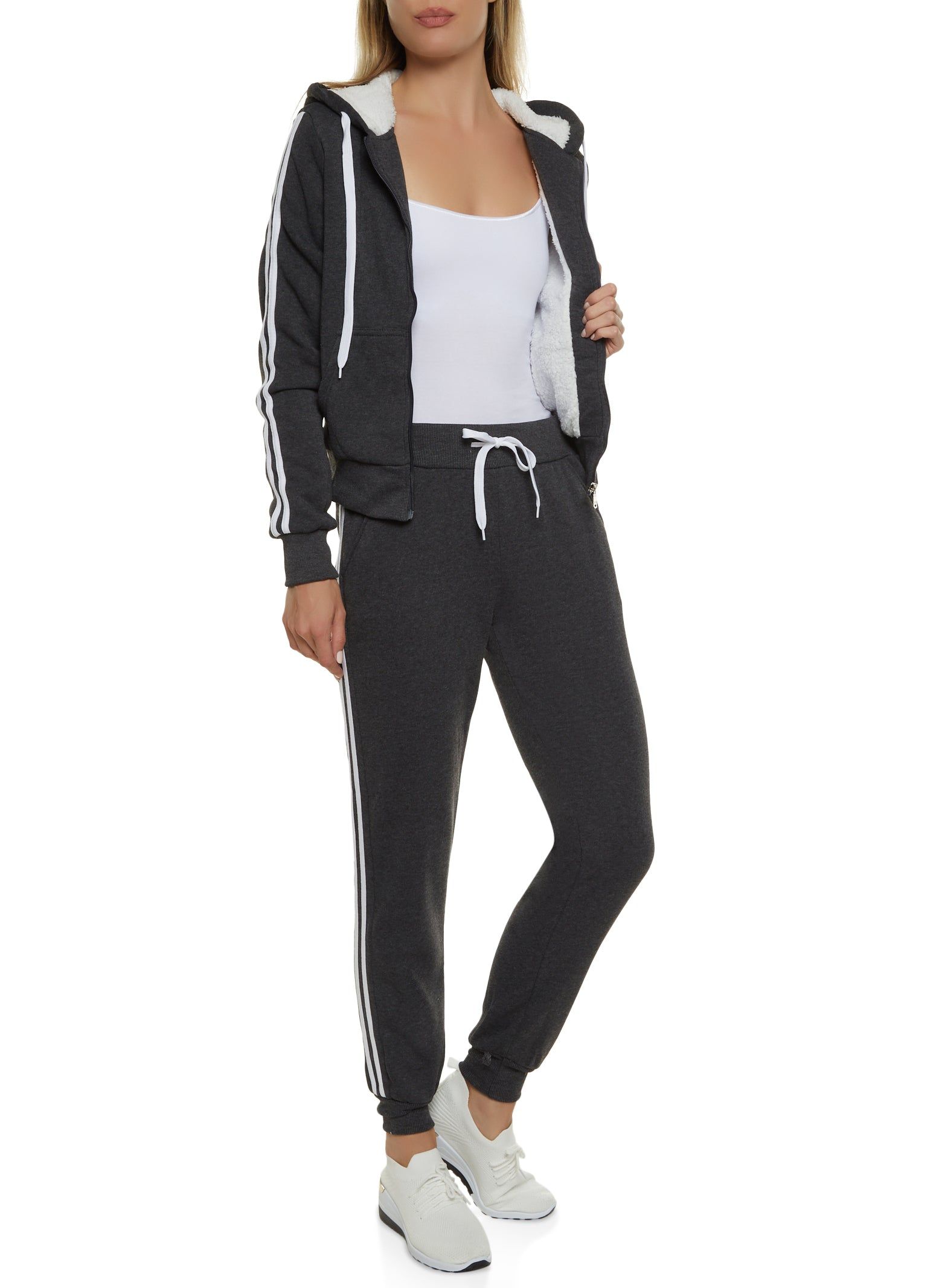 Varsity Stripe Zip Front Hoodie sold by Rainbow product image thumbnail 2