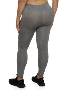 Plus Size High Waist Knit Leggings sold by Rainbow