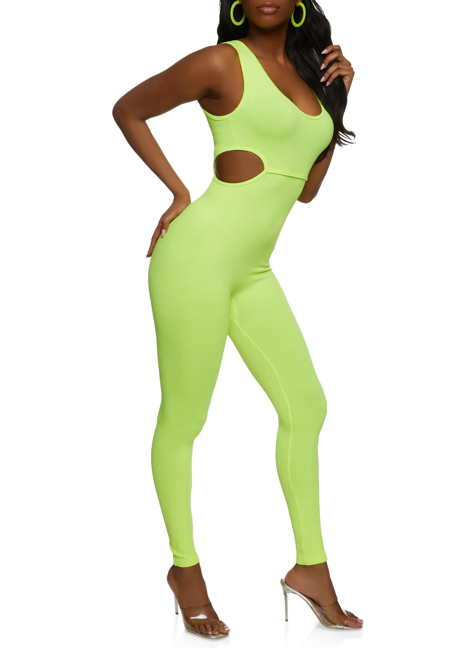 Scoop Neck Cut Out Tank Jumpsuit sold by Rainbow