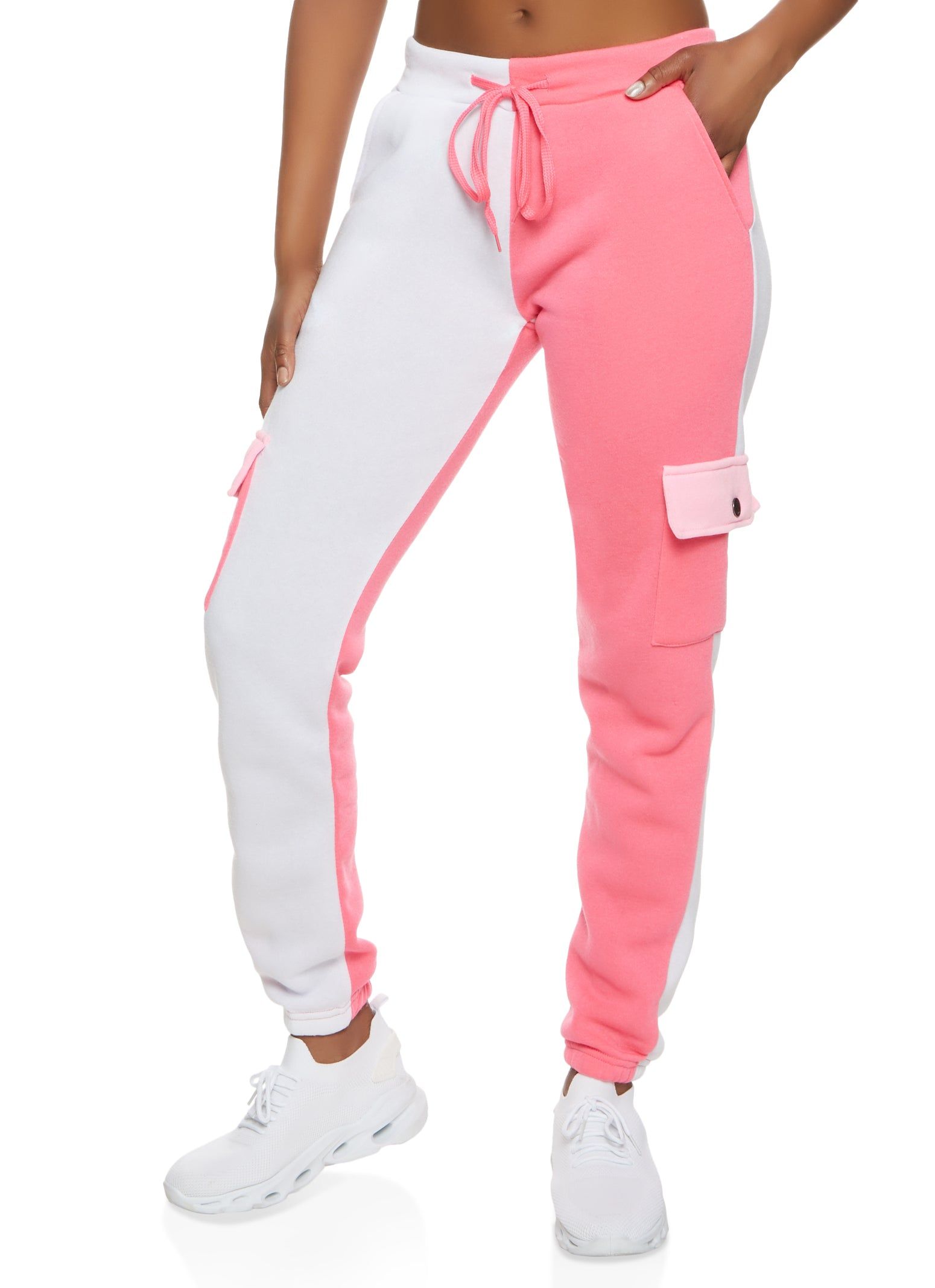 Color Block Cargo Pocket Joggers sold by Rainbow