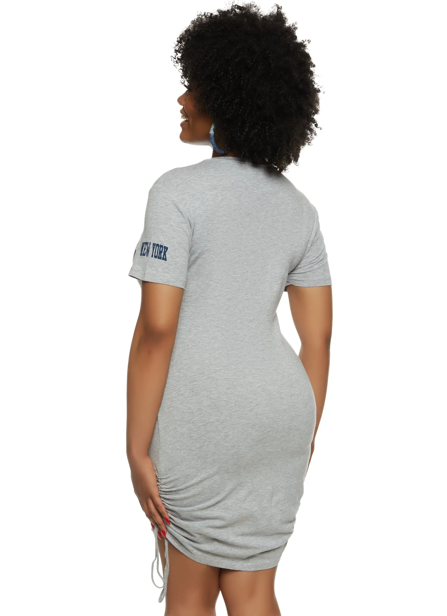 Plus Size New York Ruched Graphic T Shirt Dress sold by Rainbow product image thumbnail 3