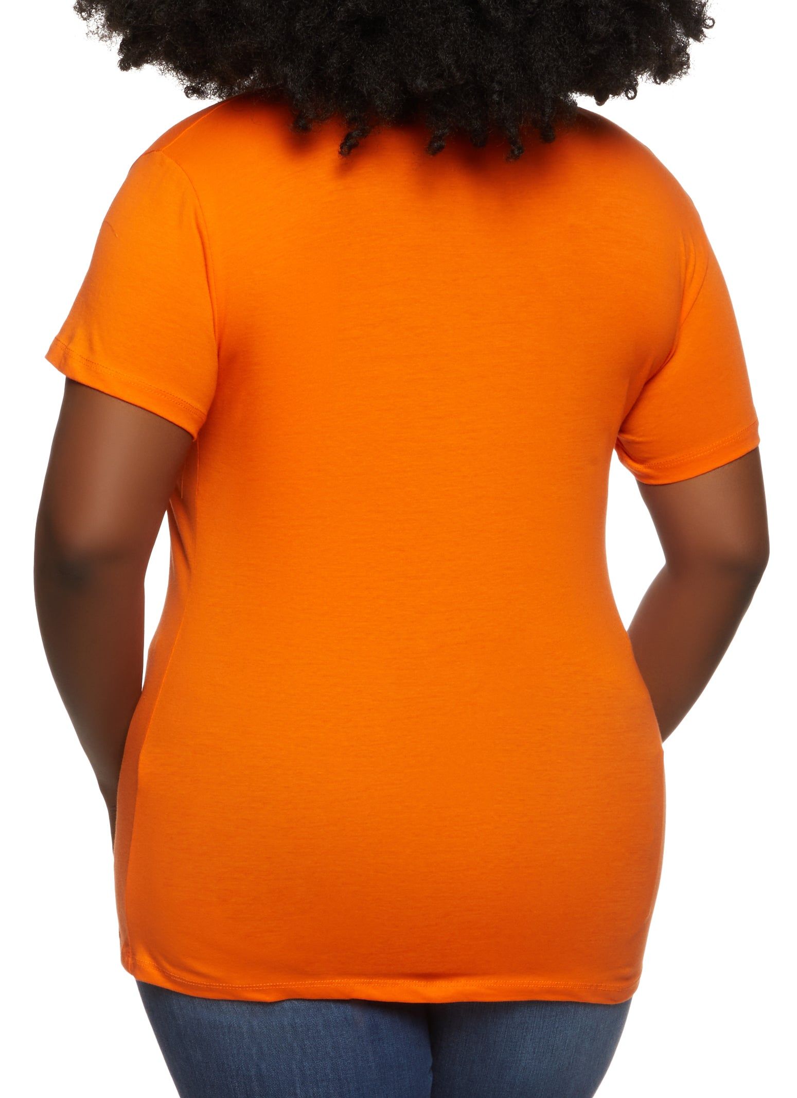 Plus Size Basic V Neck Short Sleeve T Shirt sold by Rainbow product image thumbnail 2