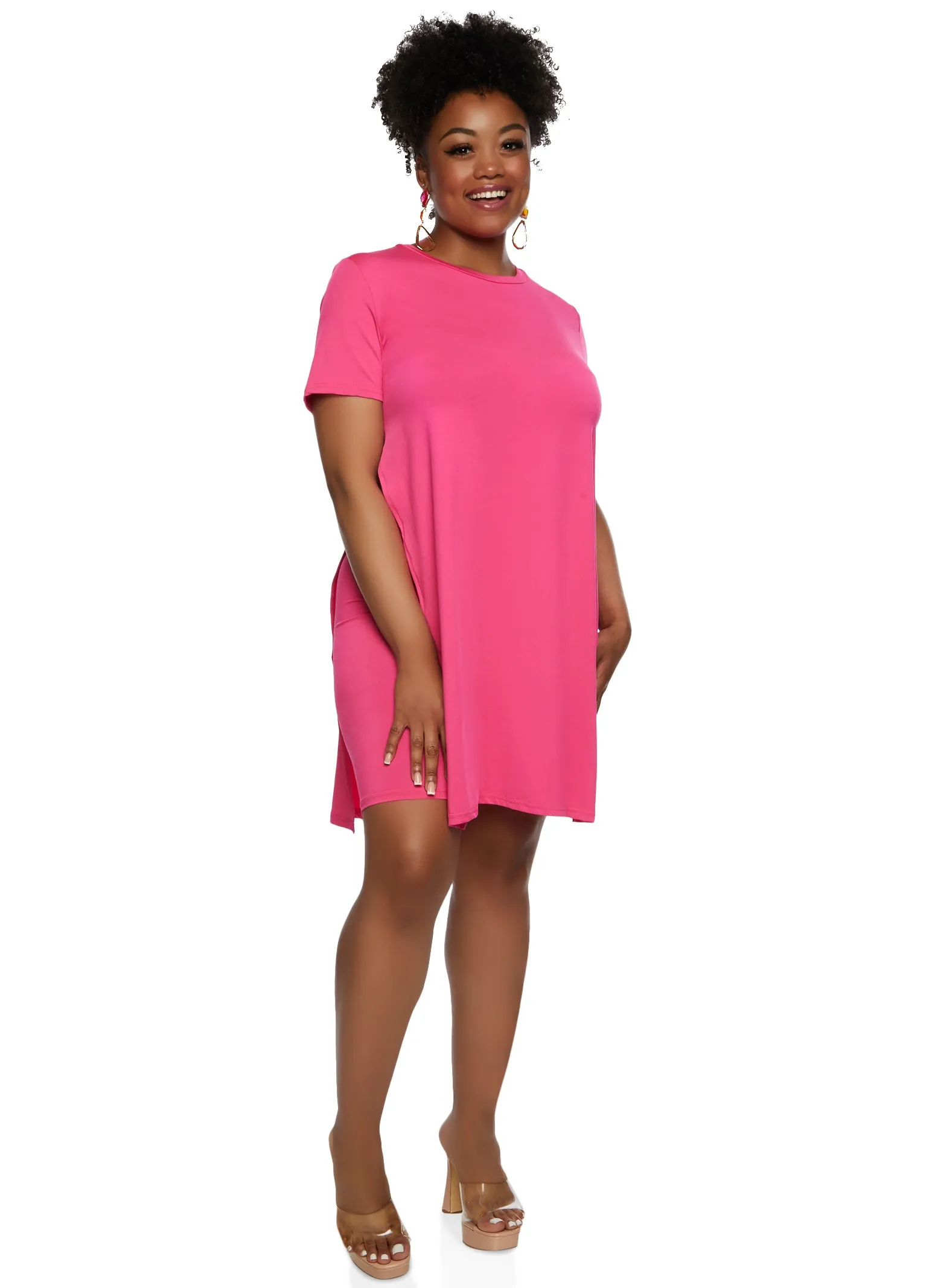 Plus Size Daisy High Slit Tunic Tee sold by Rainbow product image thumbnail 2