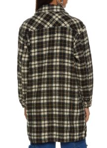 Plaid Pocket Detail Button Front Shacket sold by Rainbow