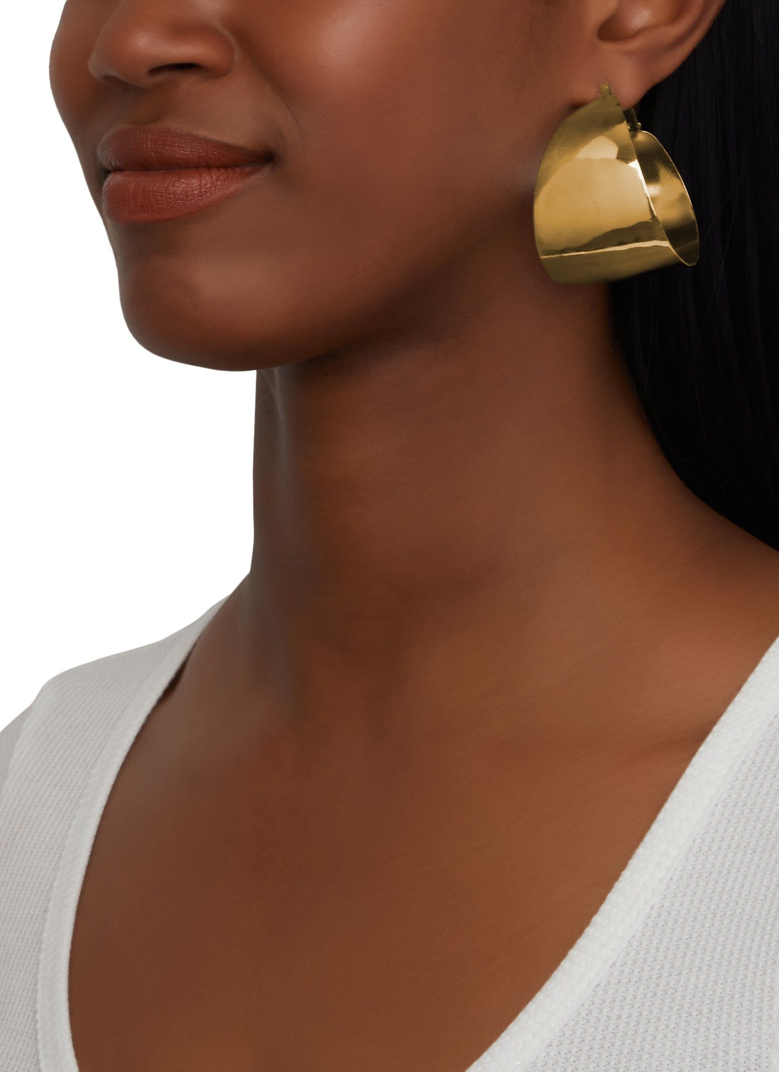 Chunky Tapered Hoop Earrings sold by Rainbow product image thumbnail 2