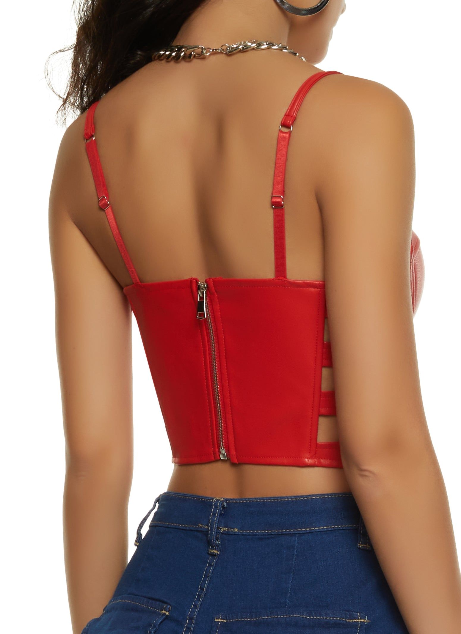 Faux Leather Caged Bustier Top sold by Rainbow product image thumbnail 3