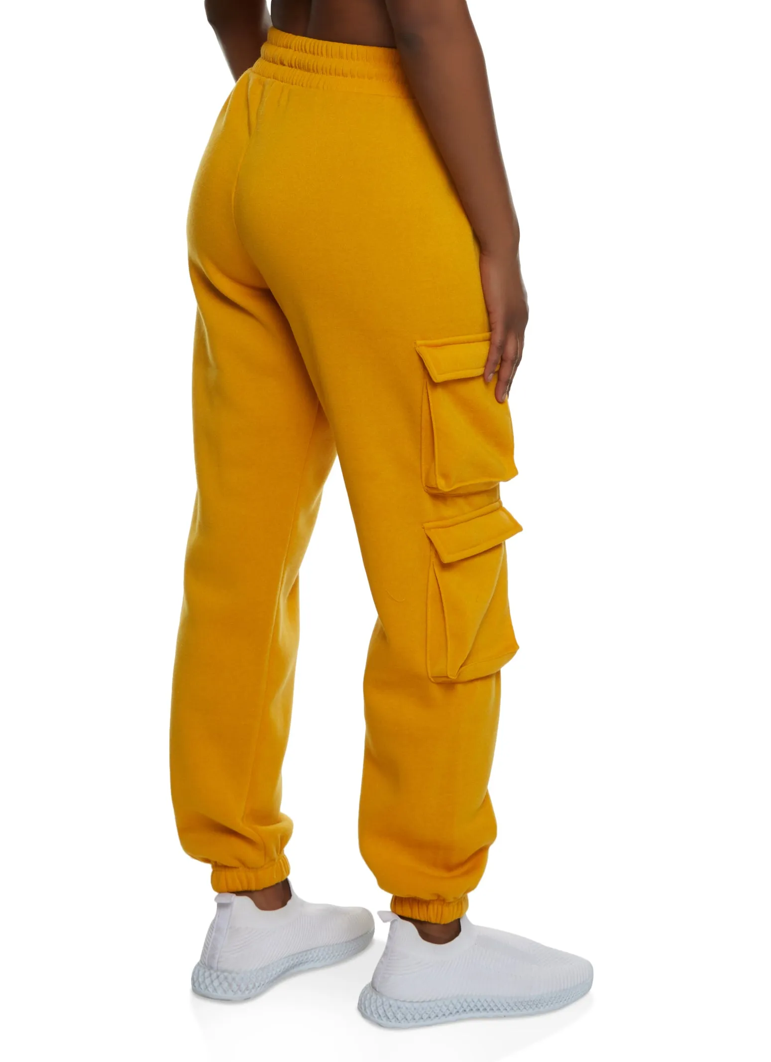 Fleece Drawstring Waist Cargo Pocket Joggers sold by Rainbow product image thumbnail 2