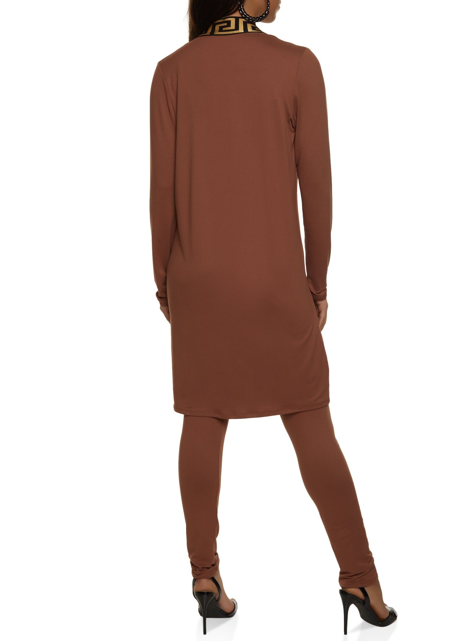 Geometric Trim Duster and Cropped Cami with Leggings Set sold by Rainbow product image thumbnail 3