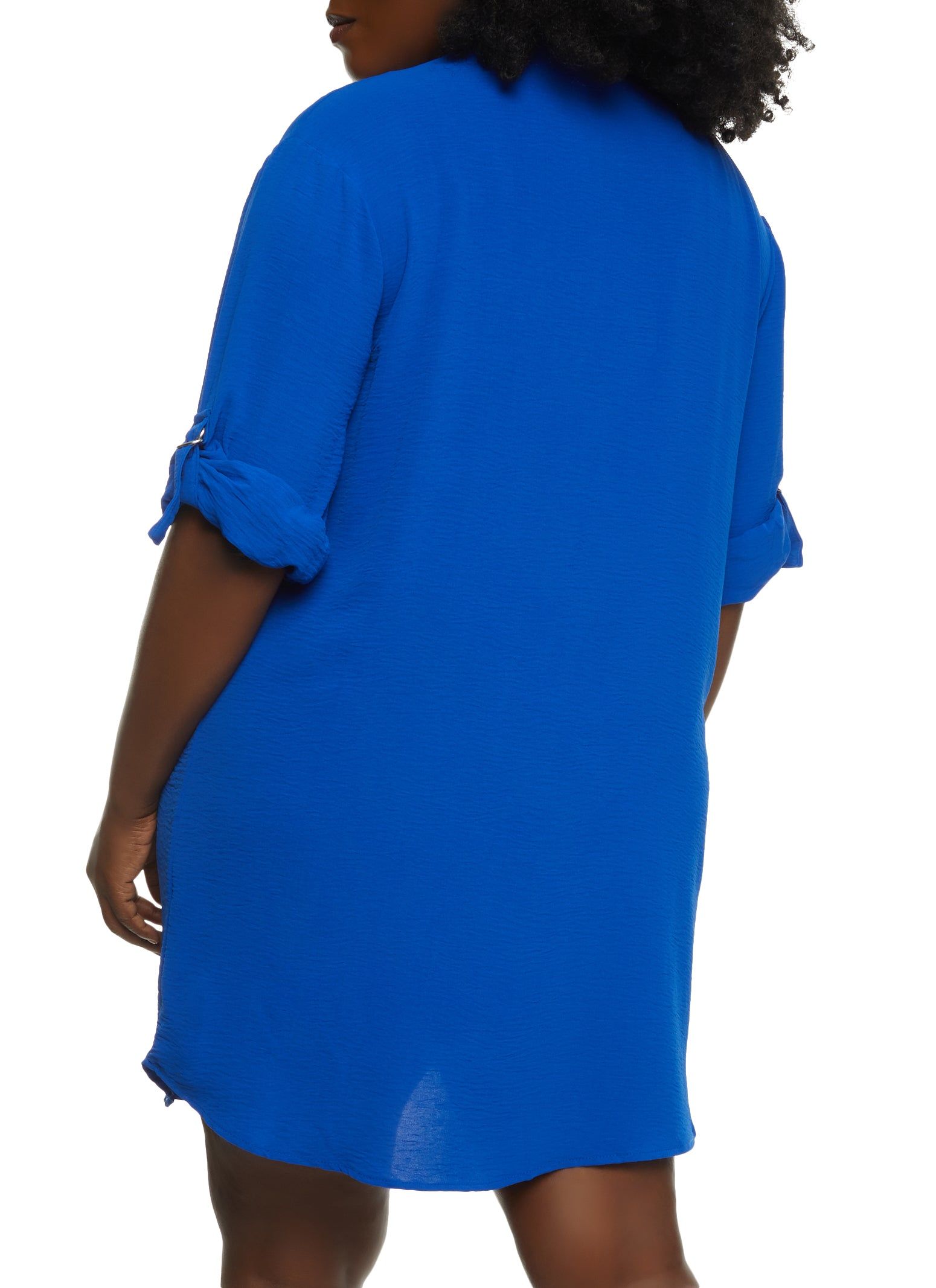 Plus Size Flap Pocket Tabbed Sleeve Shift Dress sold by Rainbow product image thumbnail 3