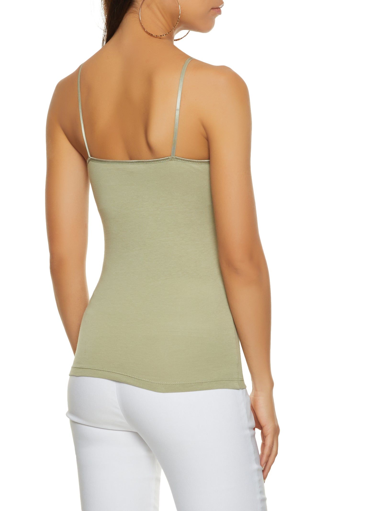 Basic Solid Cotton Shelf Bra Cami sold by Rainbow product image thumbnail 2