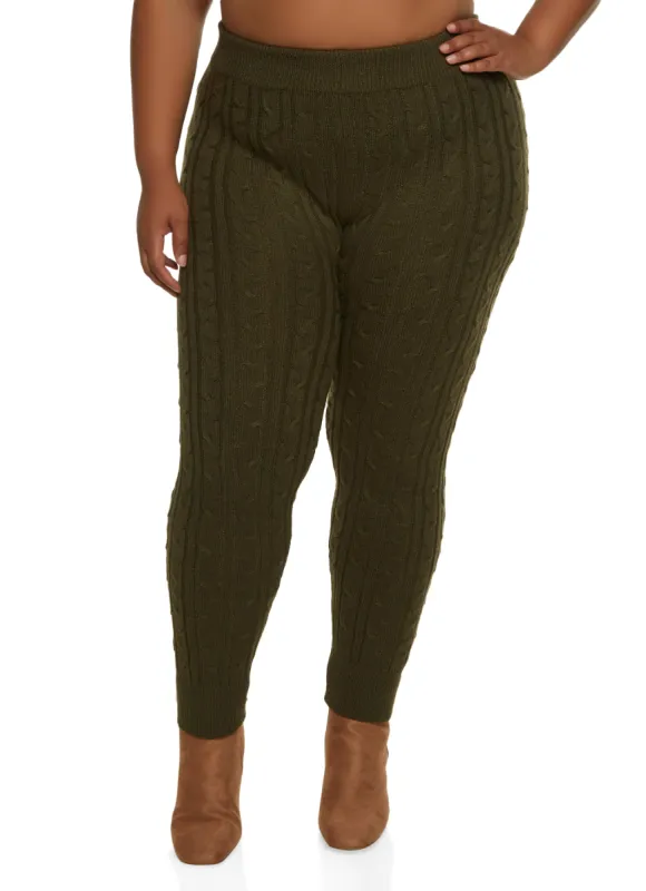 Plus Size Cable Knit Pants sold by Rainbow