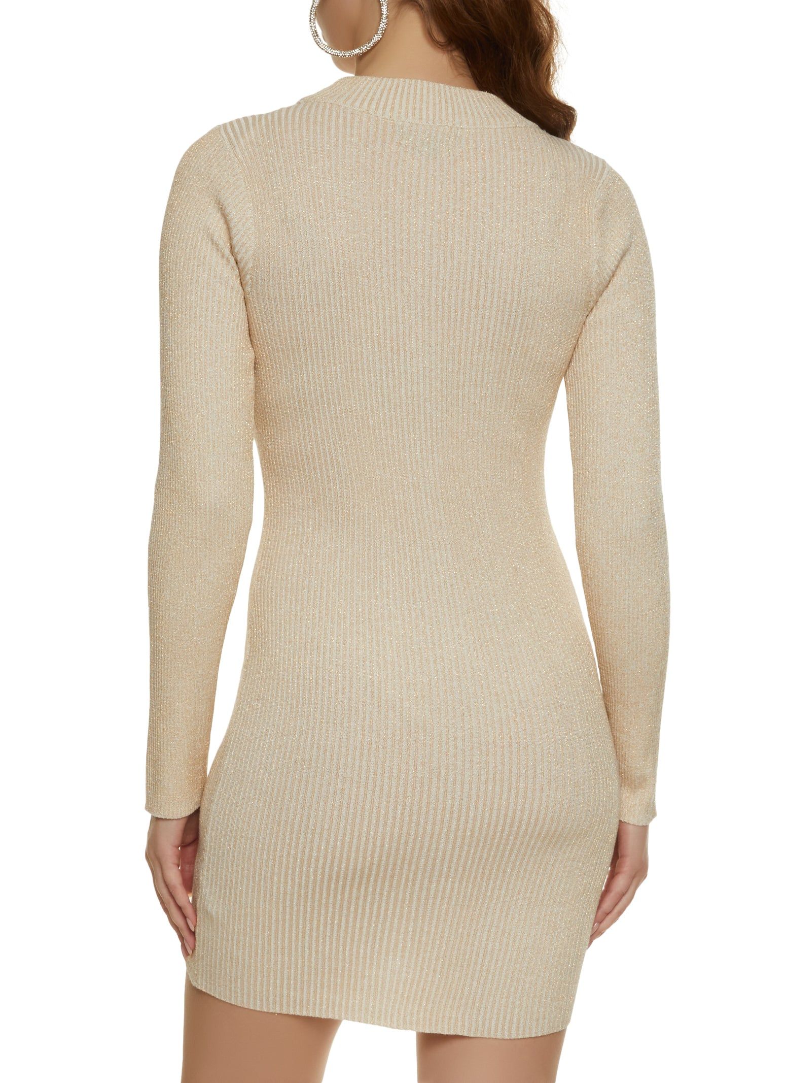 Lurex Ribbed Keyhole Detail Sweater Dress sold by Rainbow product image thumbnail 3
