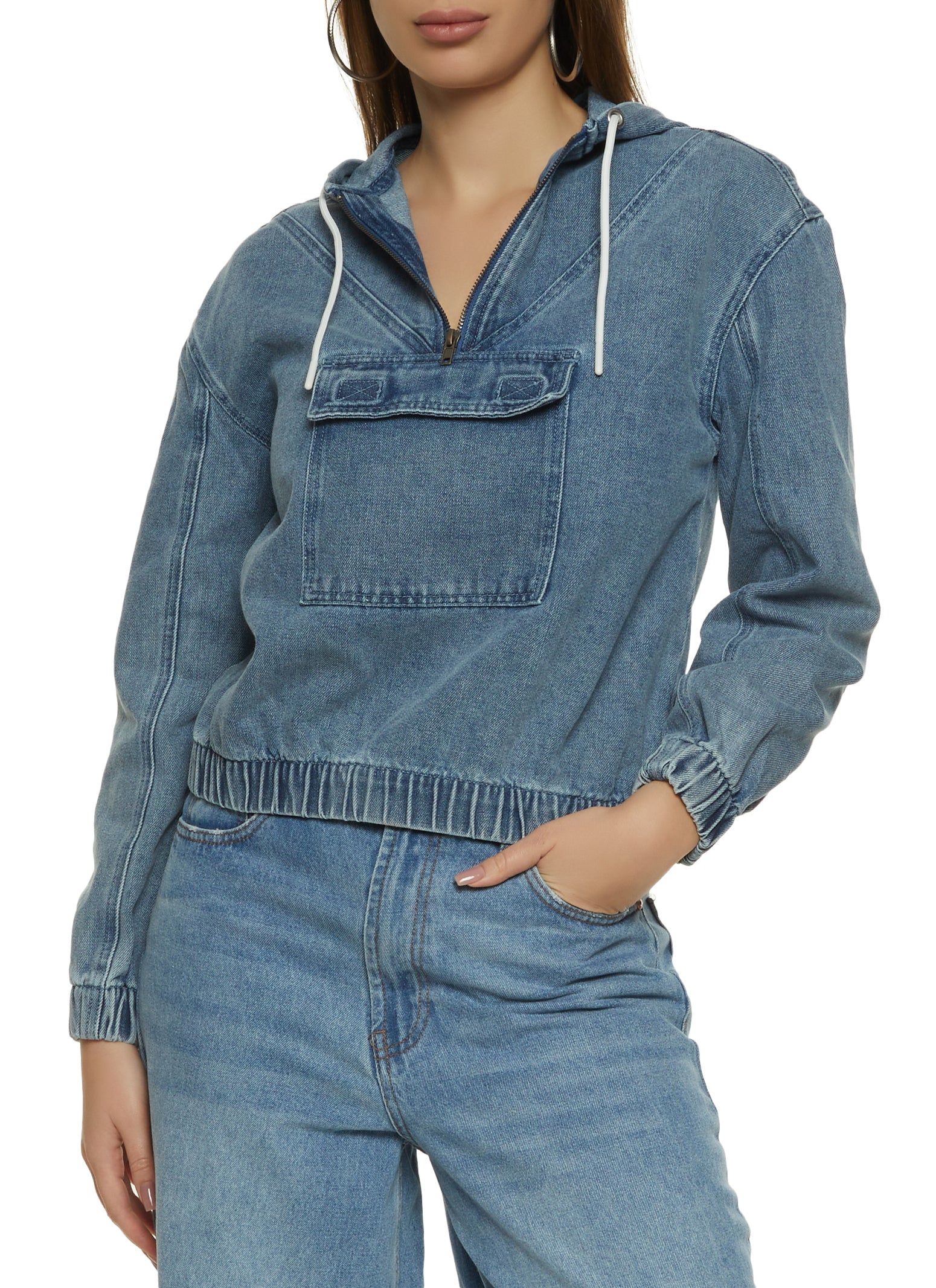 Denim Pullover Sweatshirt sold by Rainbow