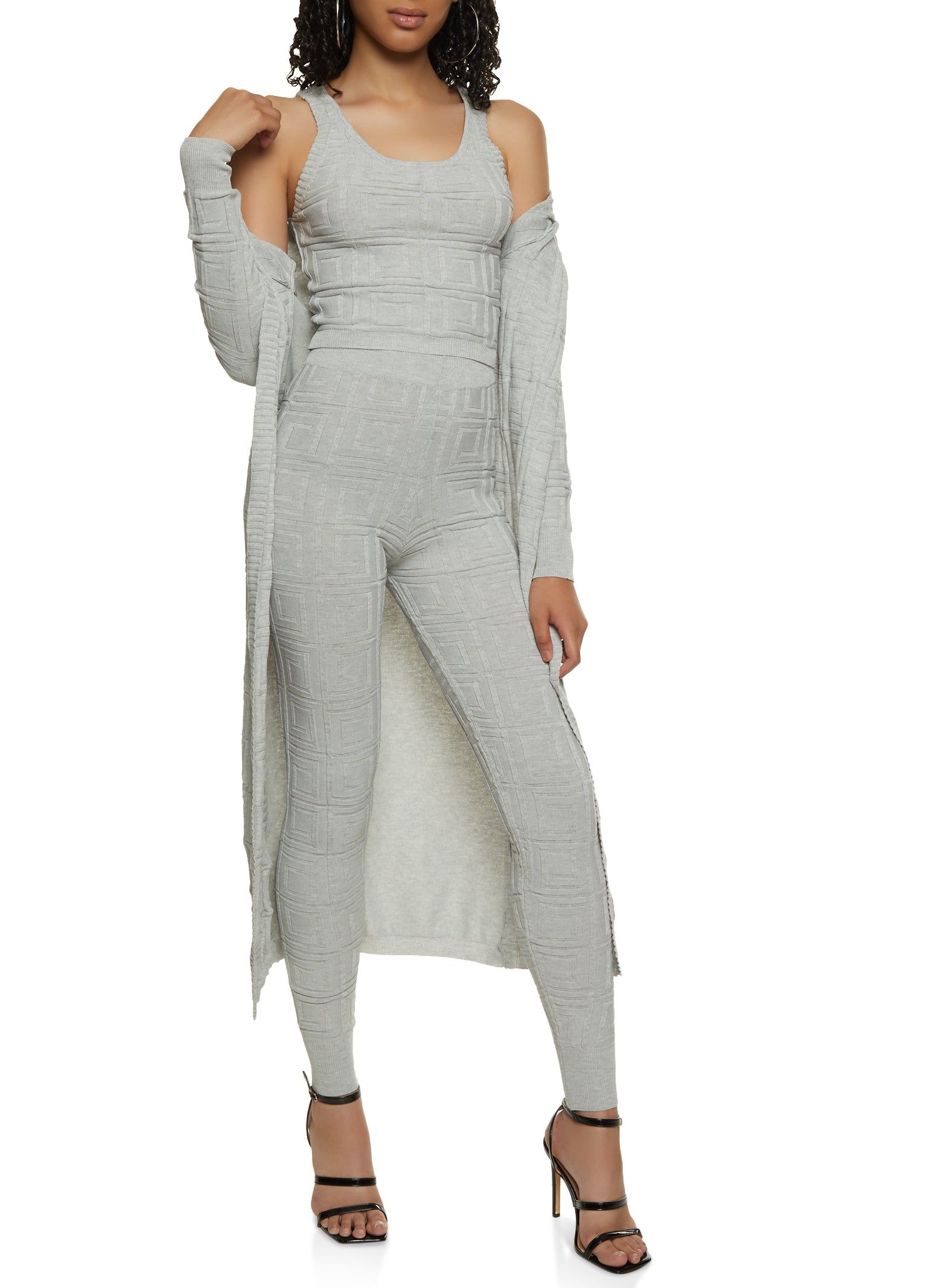 Solid Textured Knit Duster sold by Rainbow product image thumbnail 2