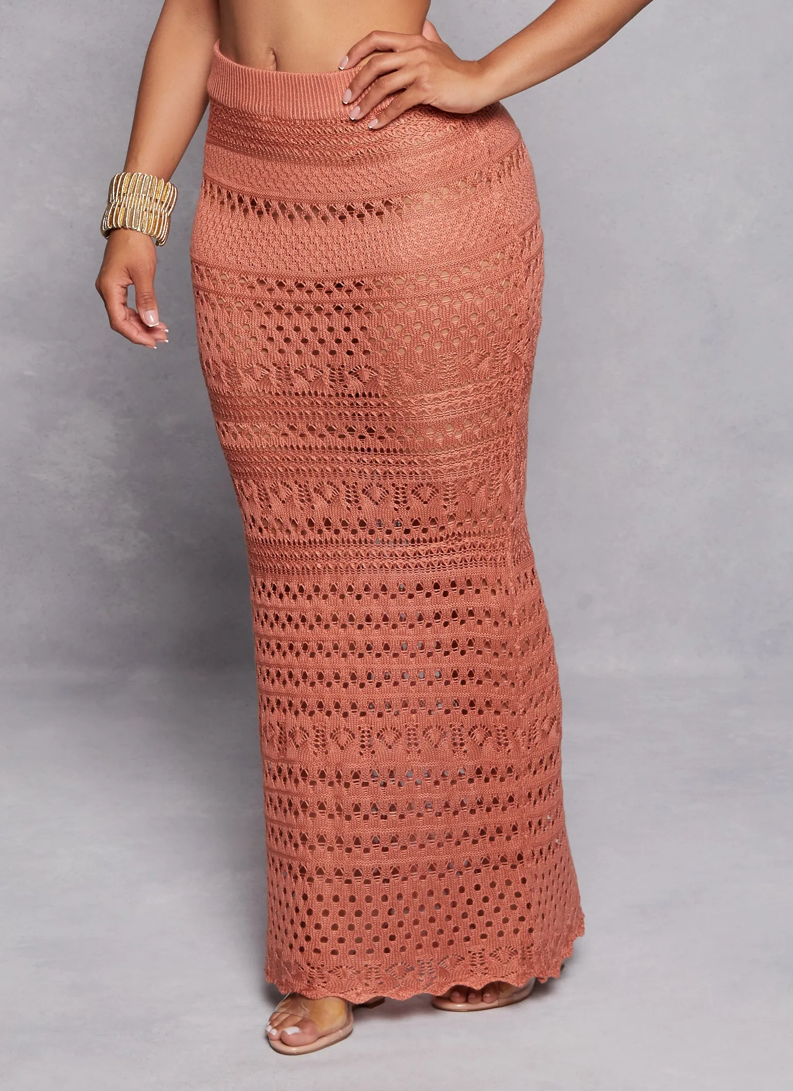 Almost Famous High Waist Crochet Maxi Skirt sold by Rainbow product image thumbnail 2