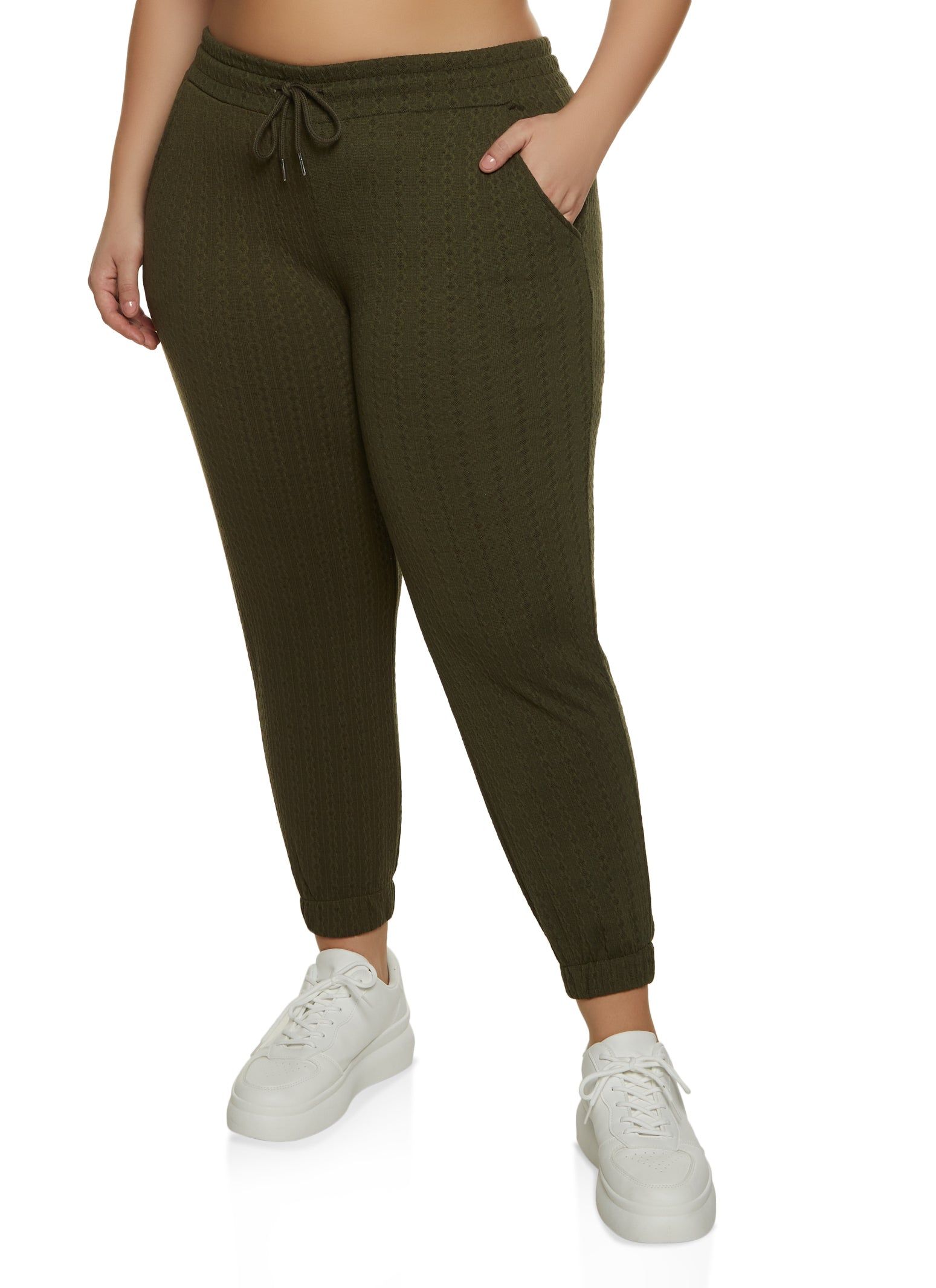 Plus Size Textured Knit Joggers sold by Rainbow
